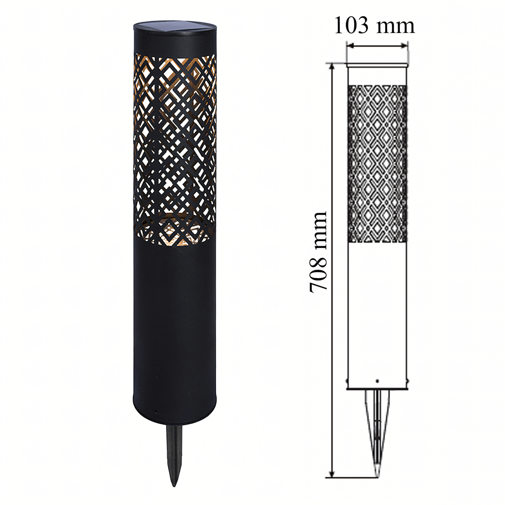 Decorative Solar Garden Torch Lamp 71cm 2 pcs