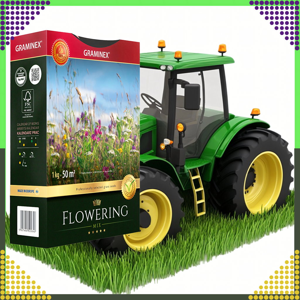Premium Flowering Mix Grass Seeds 1kg for 40m Lawn Meadow Flower Garden