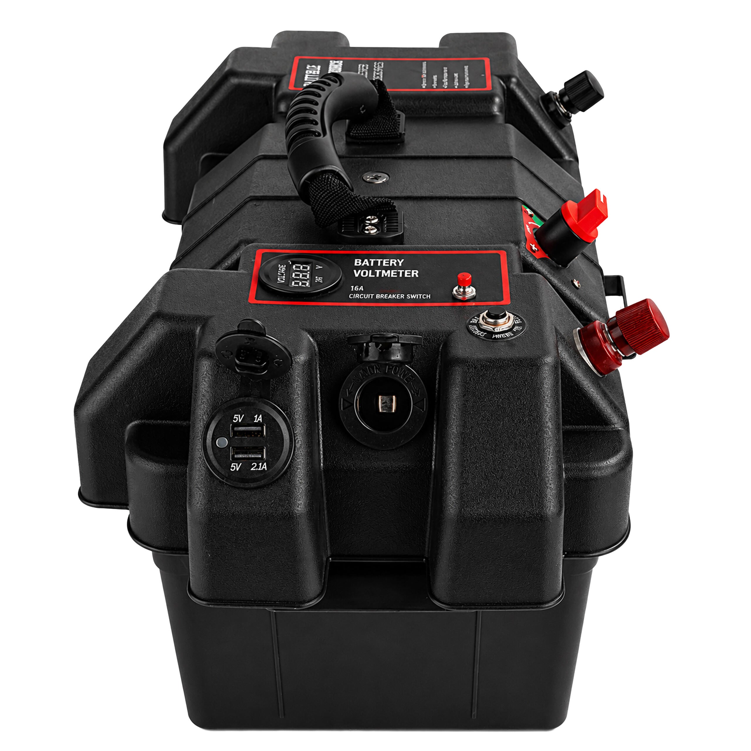 12V akukast voltmeetriga ja 2x USB-pordiga