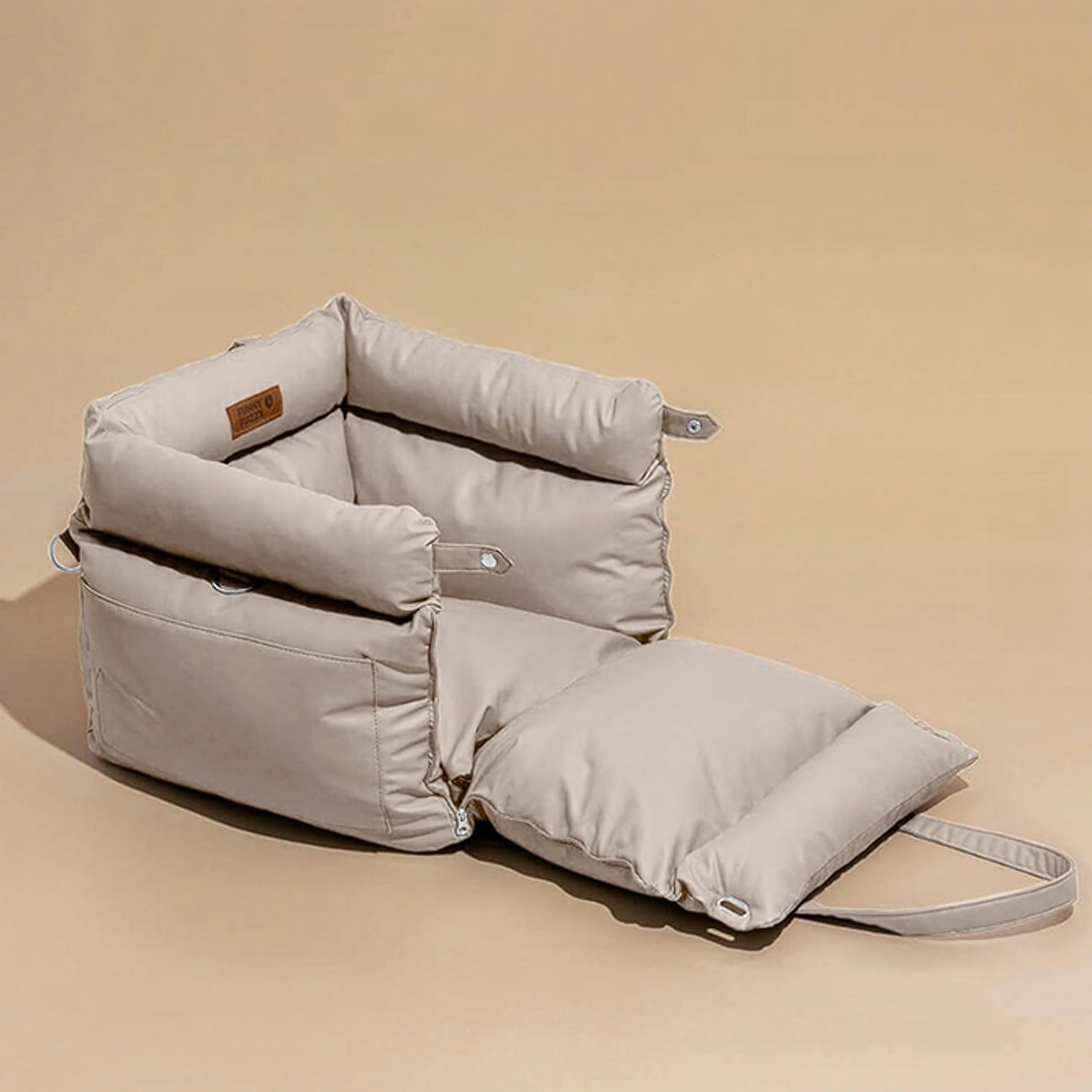 Nahast transpordikott voodiga koerale ja kassile autole PREMIUM