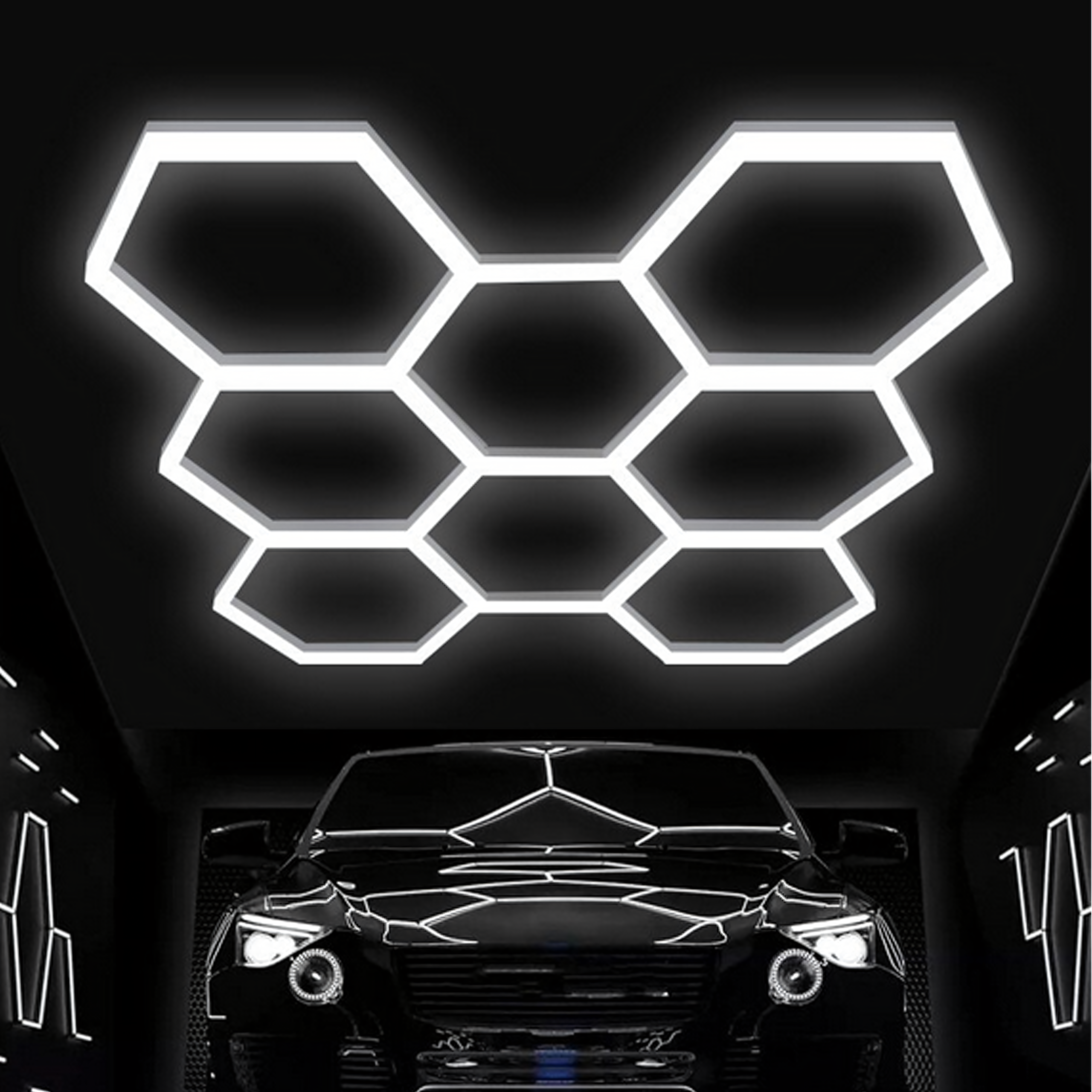 60 tk LED-kuusnurkseid paneelvalgusteid 257 × 244 cm 280 W 6500 K RC-K-2077-15774