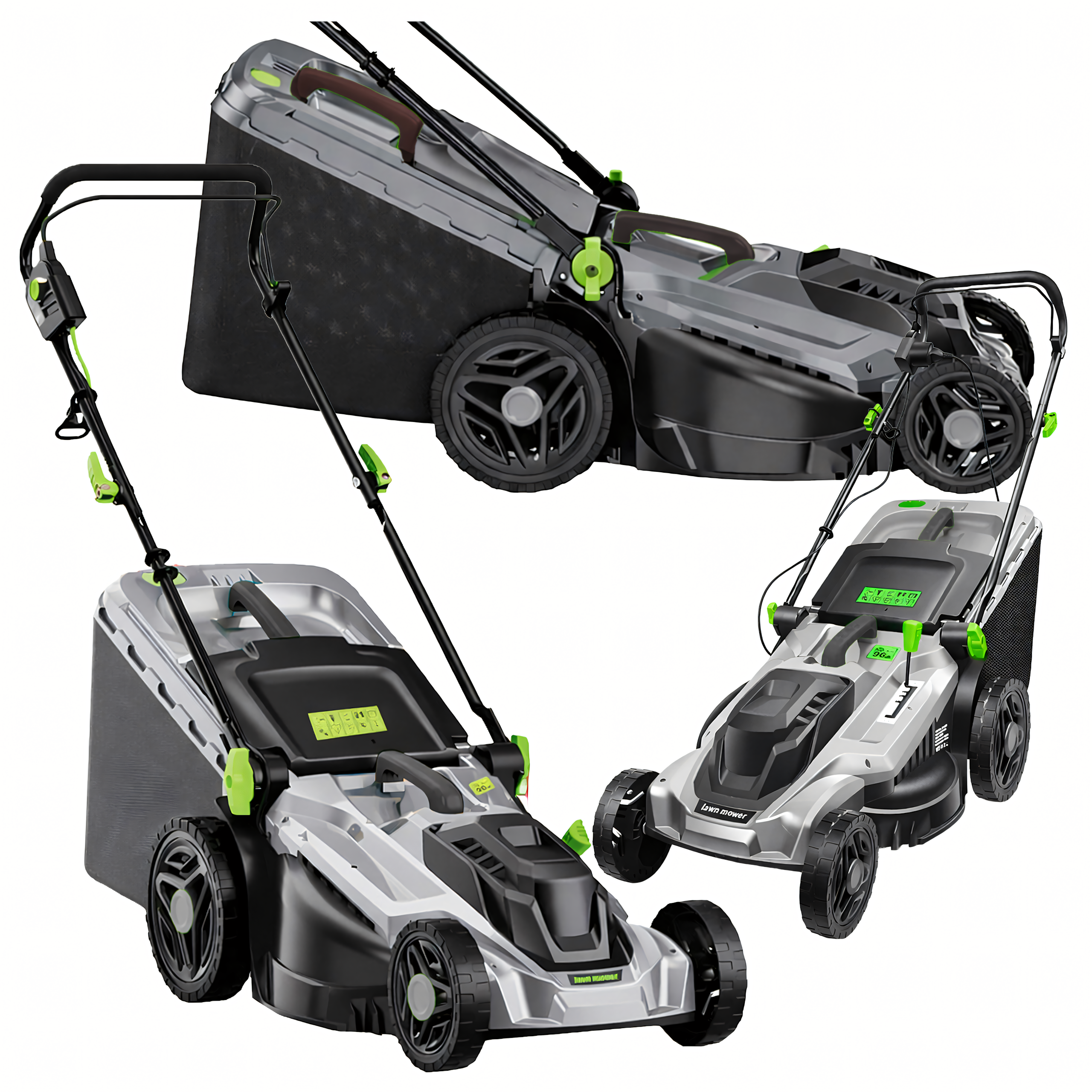 Electric Lawn Mower Lightweight Powerful with Large 50L Grass Box 2400W 43cm