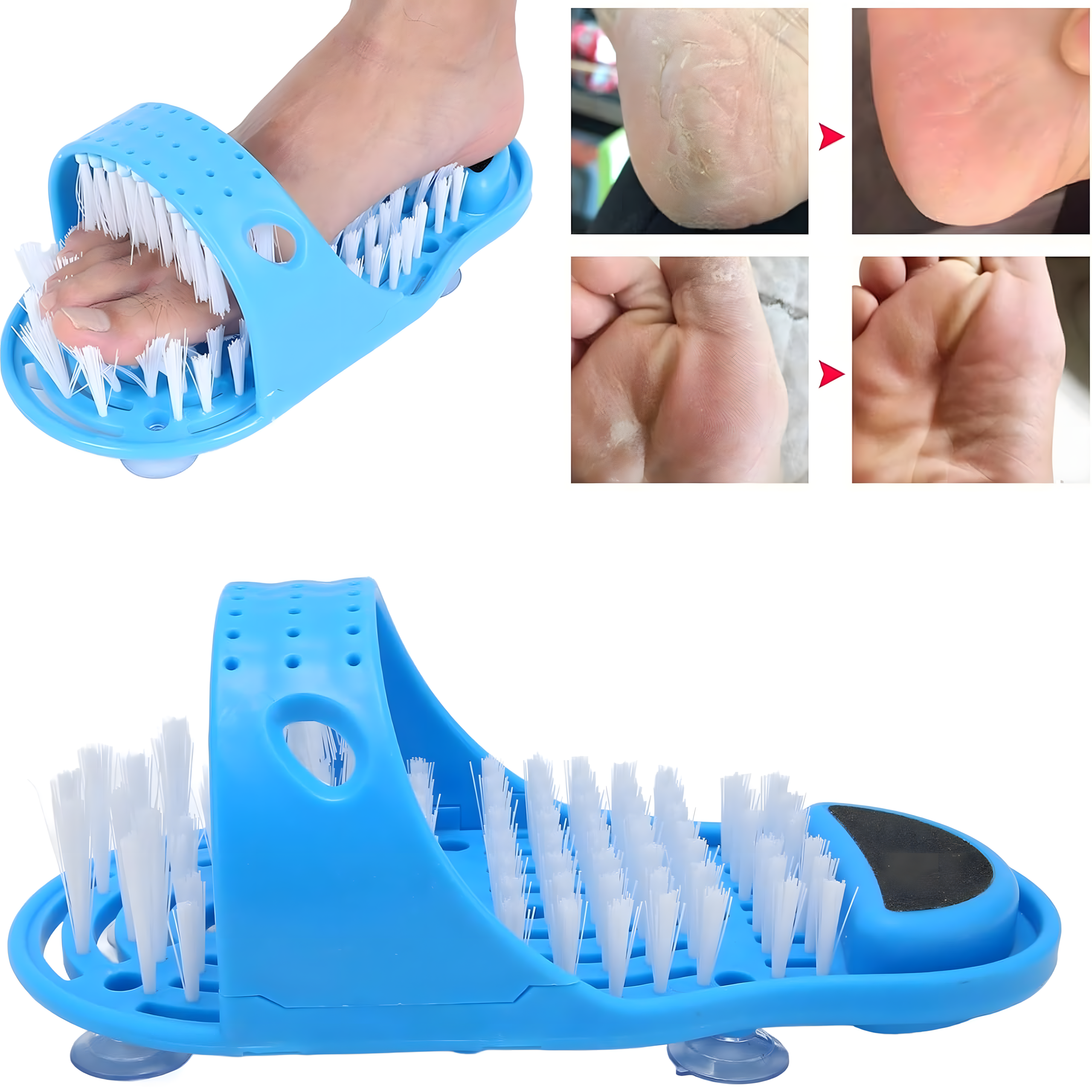 Jalapesuhari-massaažiseade jalgade pesemiseks, pimsskivi kandadele, duši jaoks, plätudega kasutamiseks