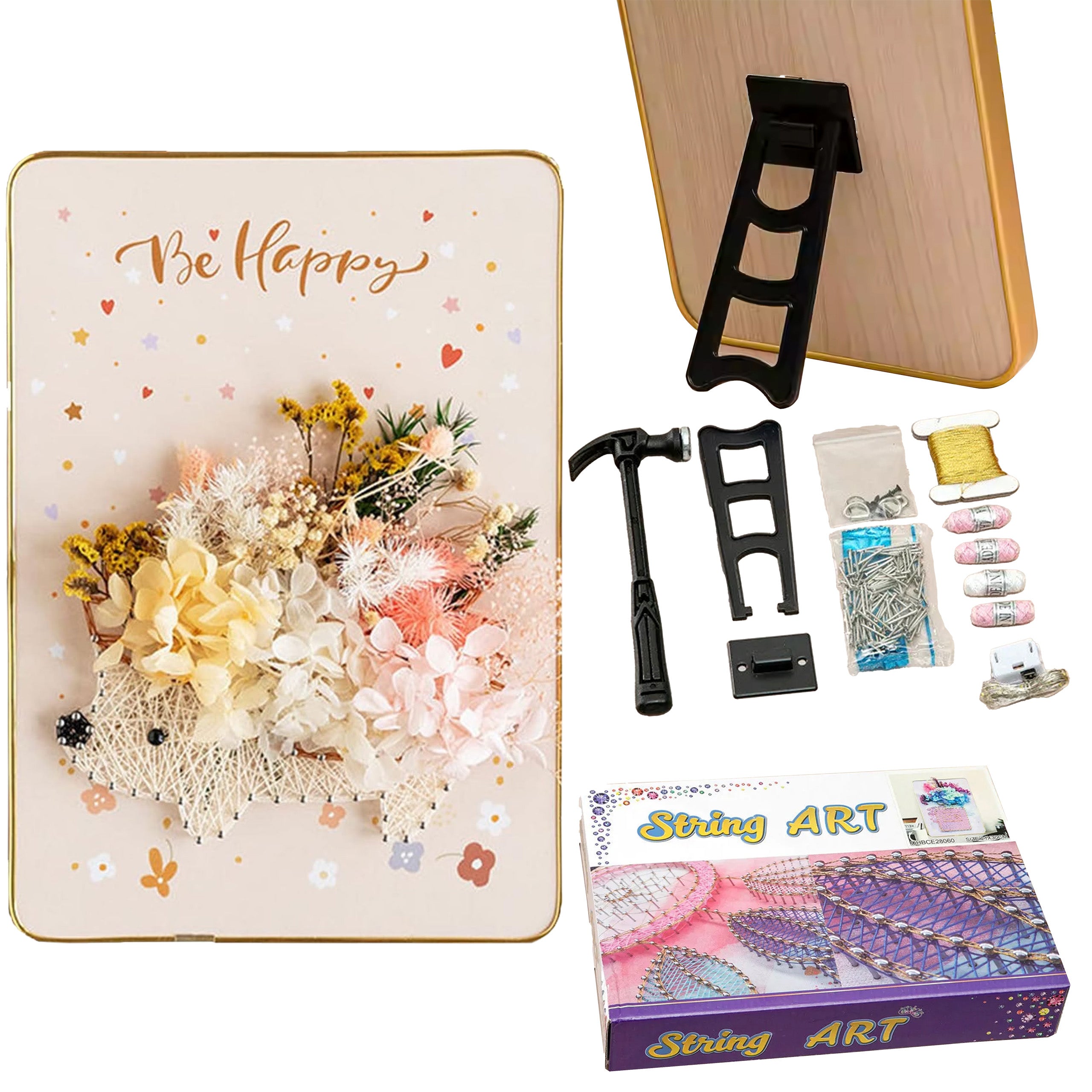 Loominguline komplekt niidikunstiks, Interroad tikkimine, LED-pilt raamis 21x30 cm