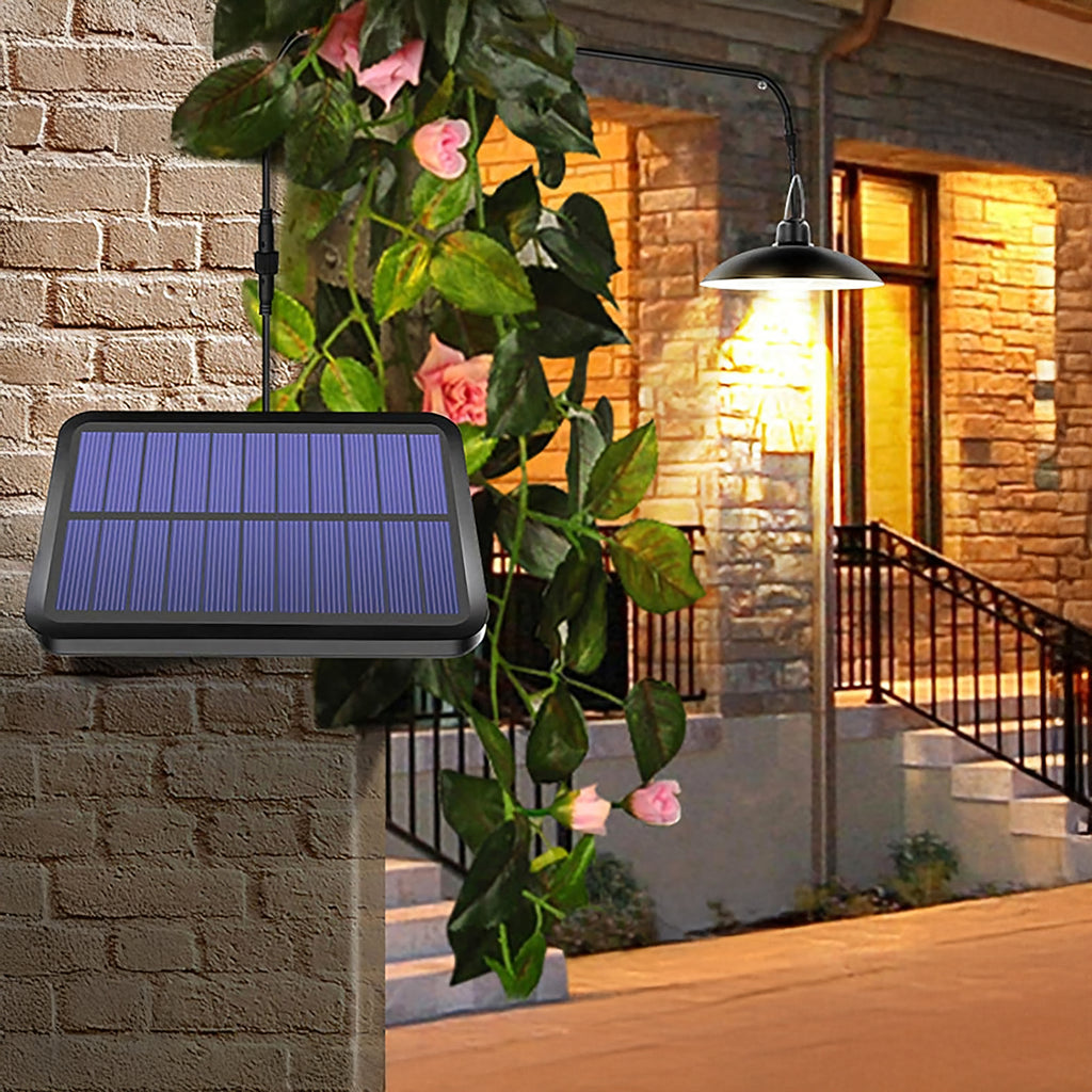 Solarne LED aialamp rippuv, hämarikuanduriga, lühter, kaugjuhtimispuldiga (E18)
