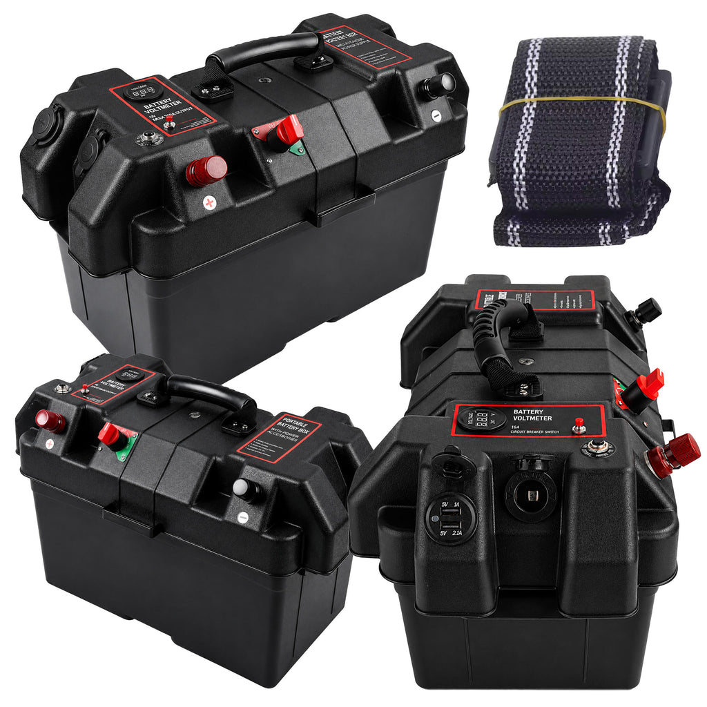 12V akukast voltmeetriga ja 2x USB-pordiga