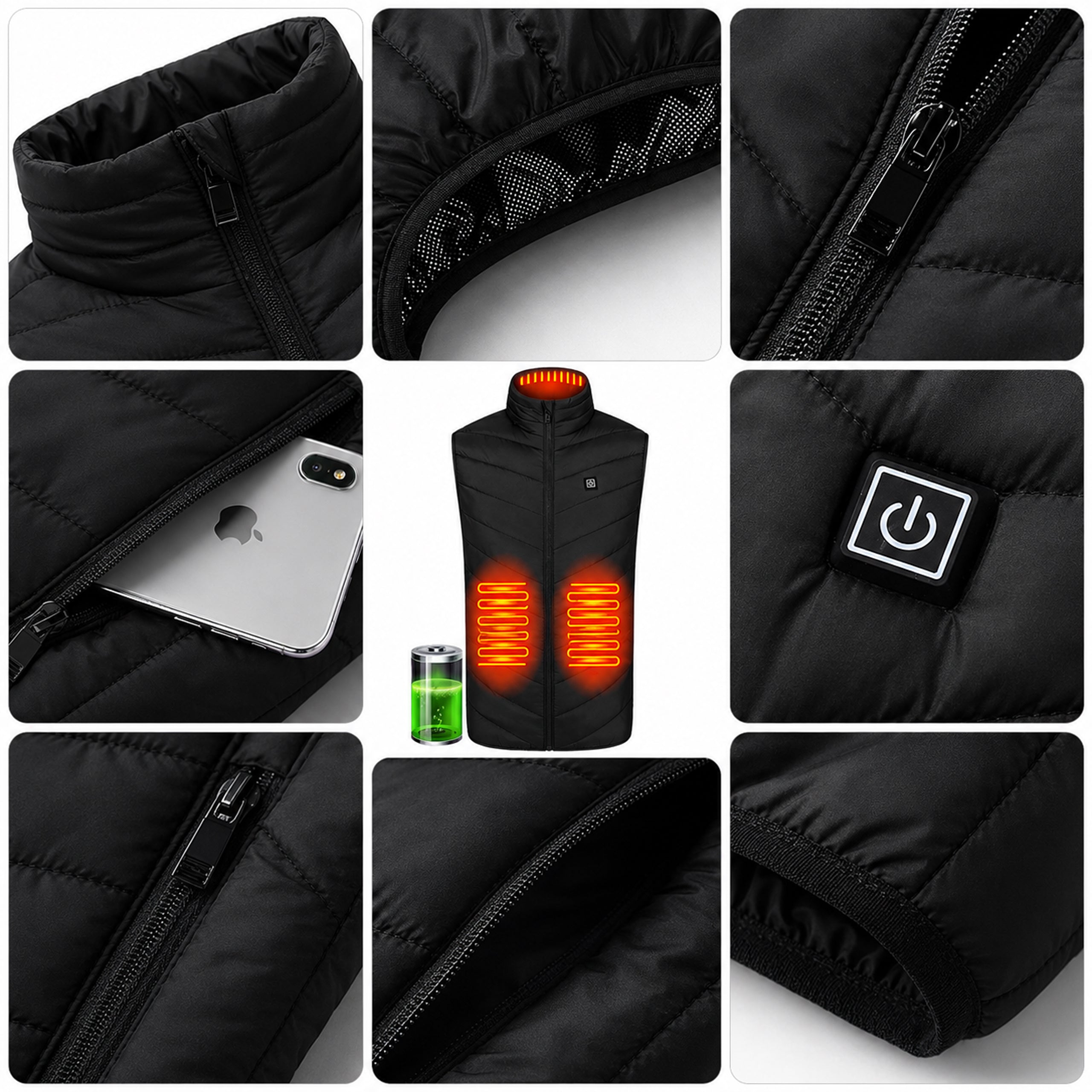 Unisex soojendusega vest USB-akupangale suurus M RC-K-2016-14637