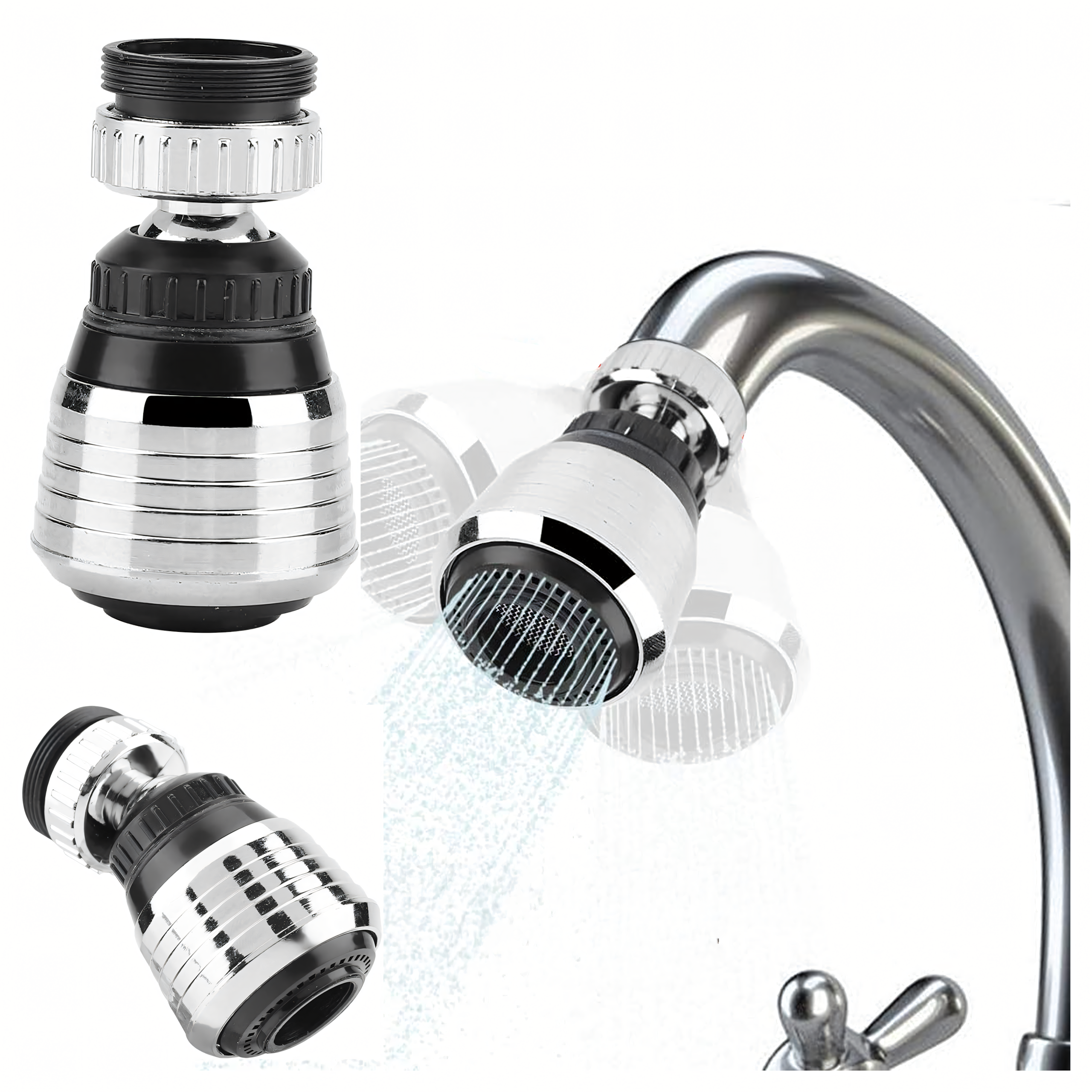 Aerator Extension for Kitchen Faucet Tap 2in1 360 Movable Tip