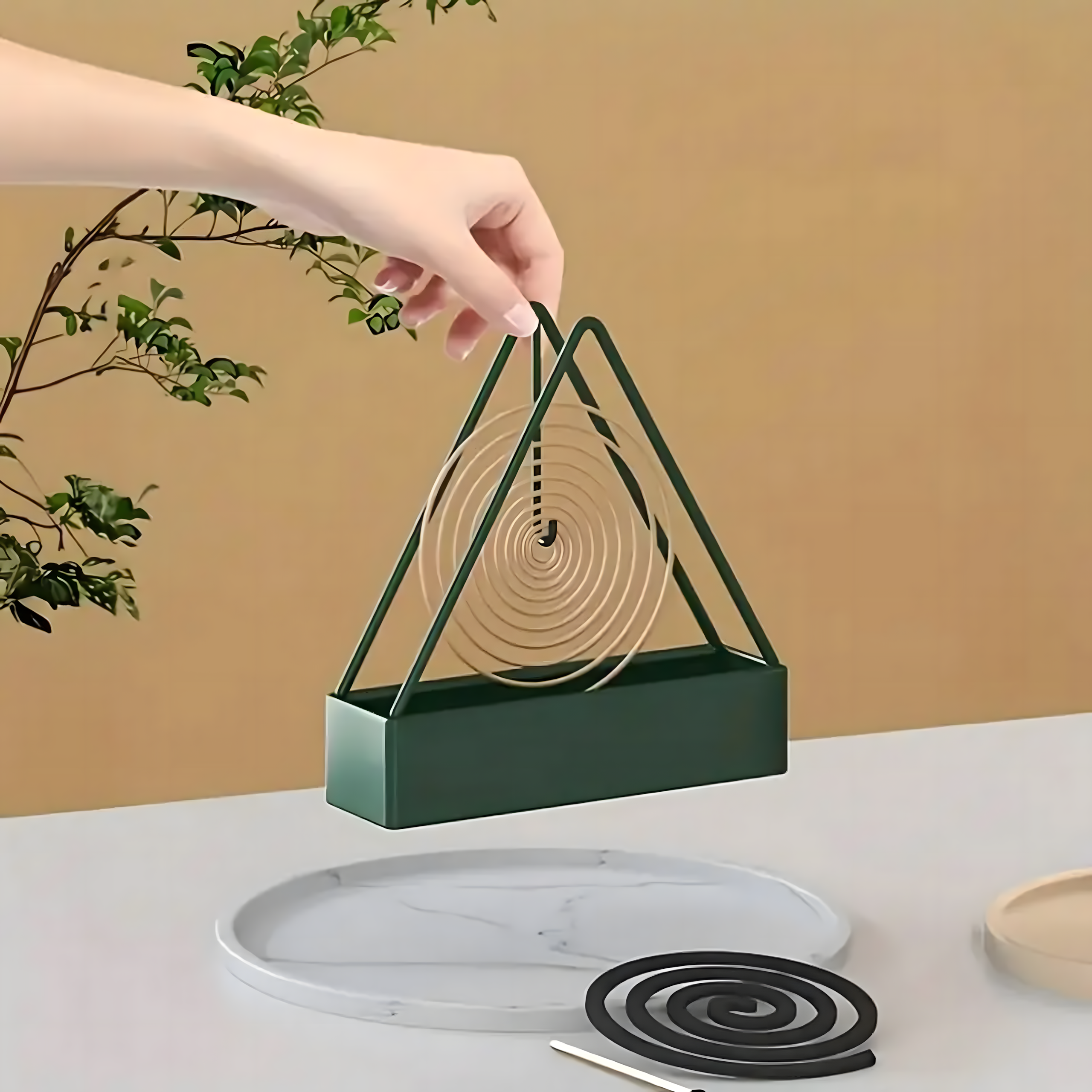 Stand Holder Container Stand for Spiral Mosquito Incense Spool