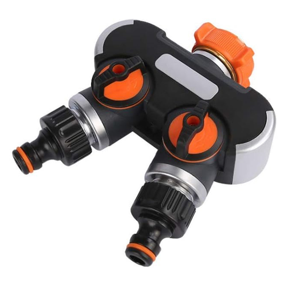 2-Way Hose Splitter for Garden Hose Faucet with Valves