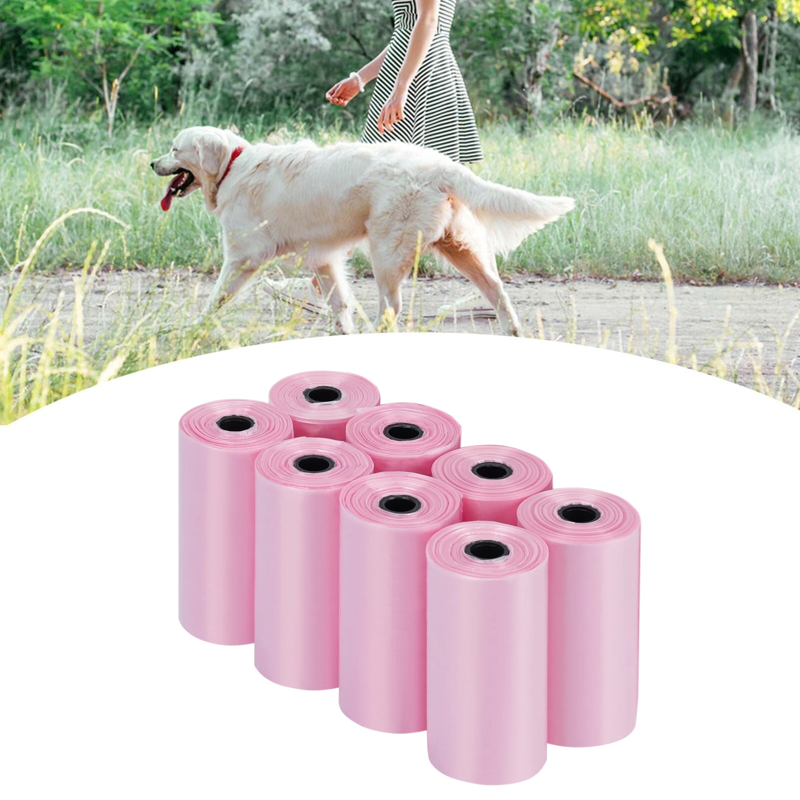 Koerajäätmete kotid, tugevad fooliumkotid koerakaka jaoks, 8 rulli, 120 tk