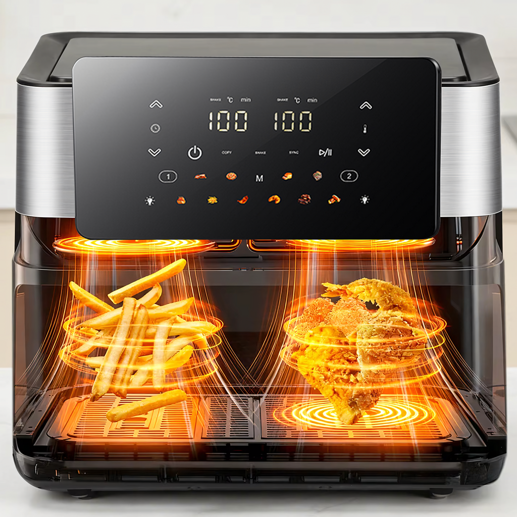8L Air Fryer with 4L Secondary Basket 2000W 12 Programs