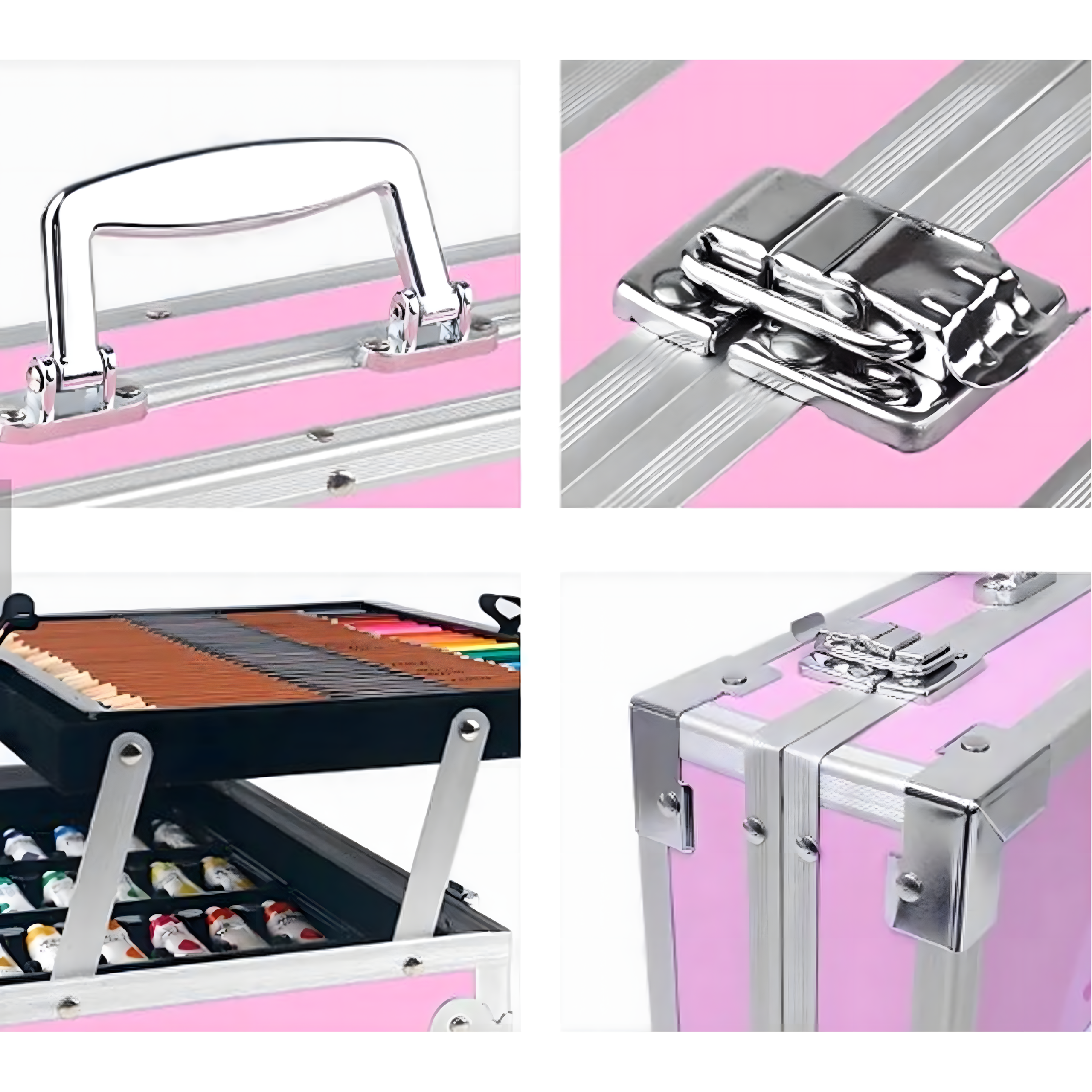 Lastele mõeldud maalimiskomplekt kunstiliste plastkriitidega 145 tk kohver