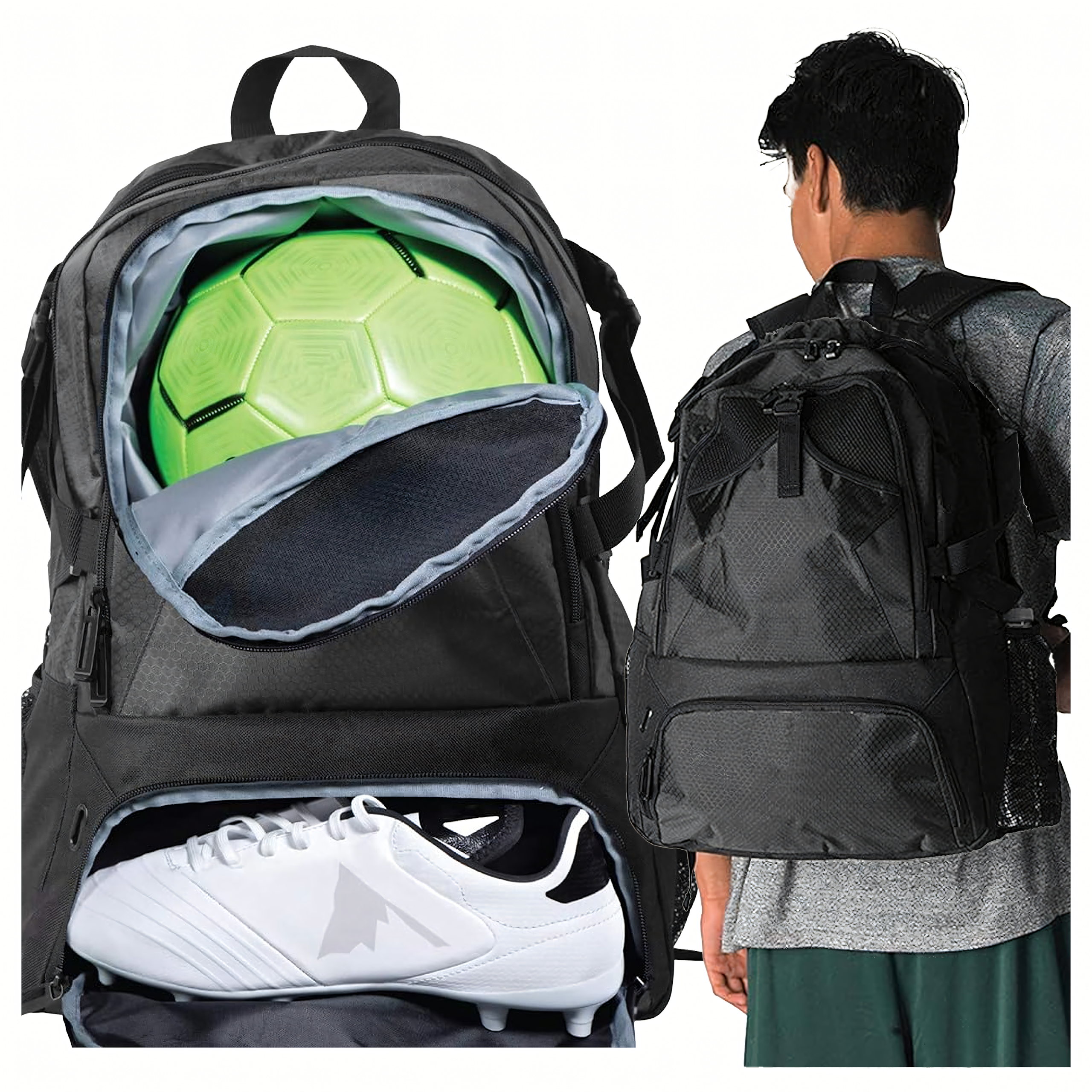 Seljakott treeningukott pallide, jalgpalli/korvpallijalatsite jaoks