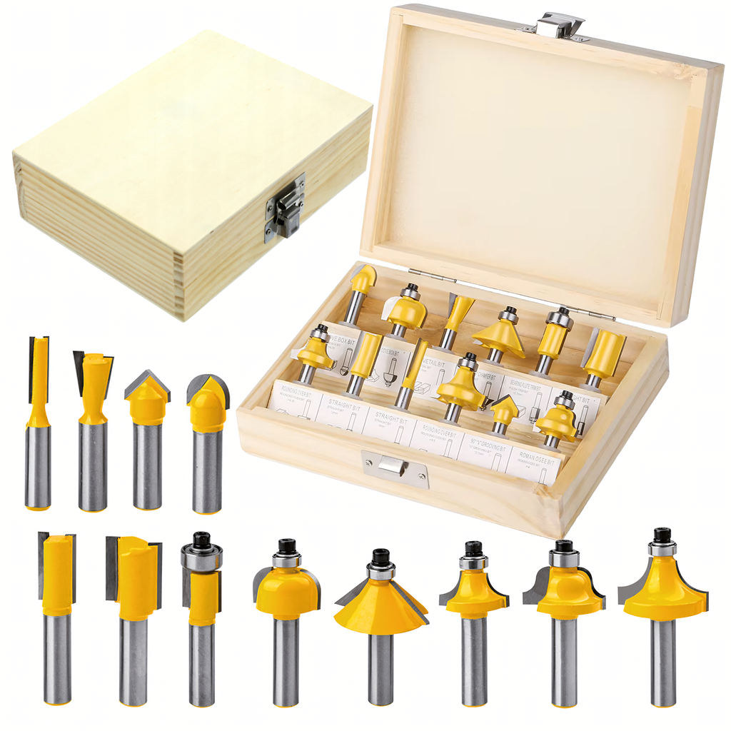 12-osaline kiirlõiketeradega puidutöö freesiotsikute komplekt 12 tk