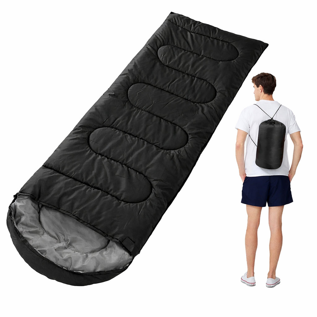 180x Mummi magamiskott 2-in-1 210×75cm soe kapuutsiga tekk Black