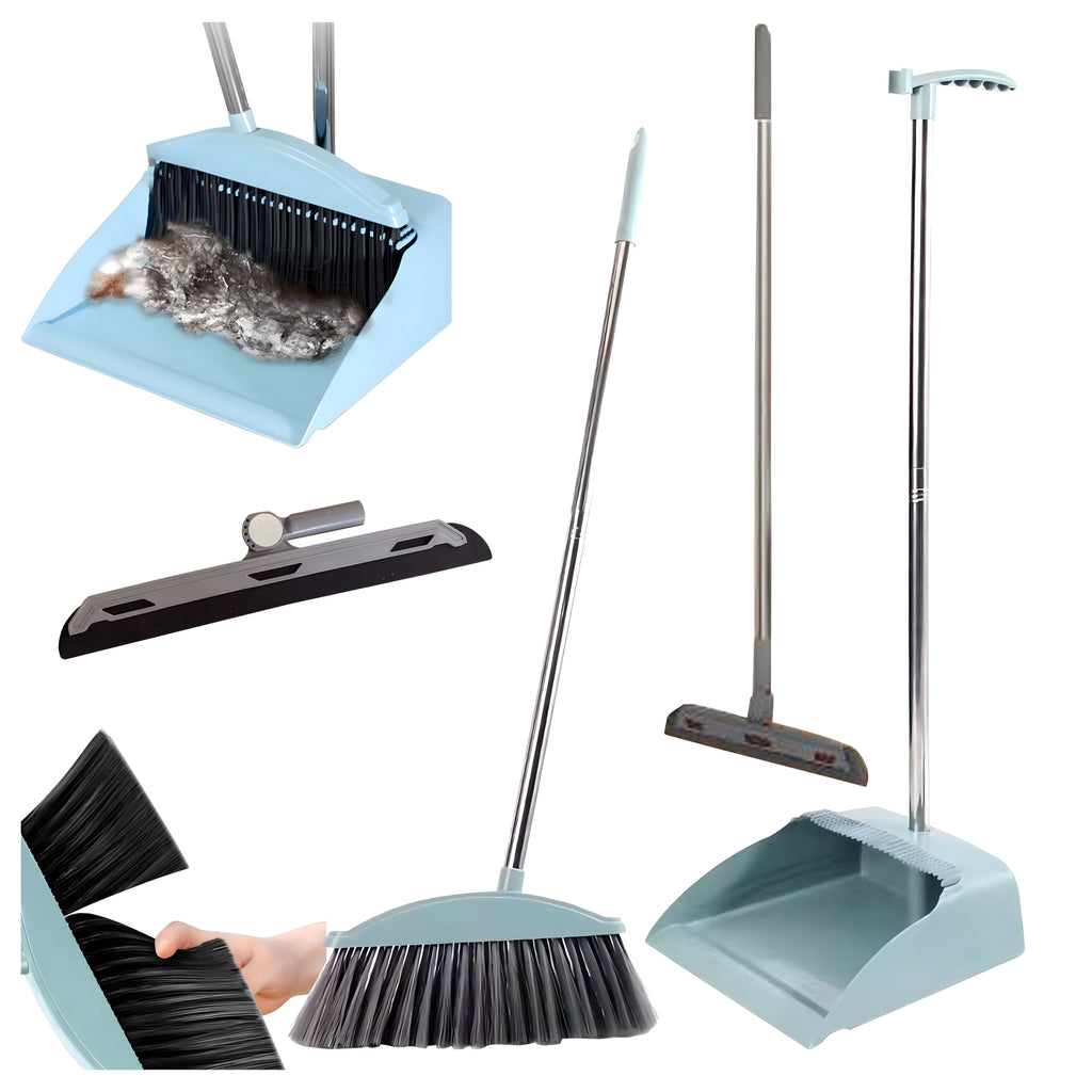 Cleaning Kit with Broom, Dustpan, Stick, and Window Washer