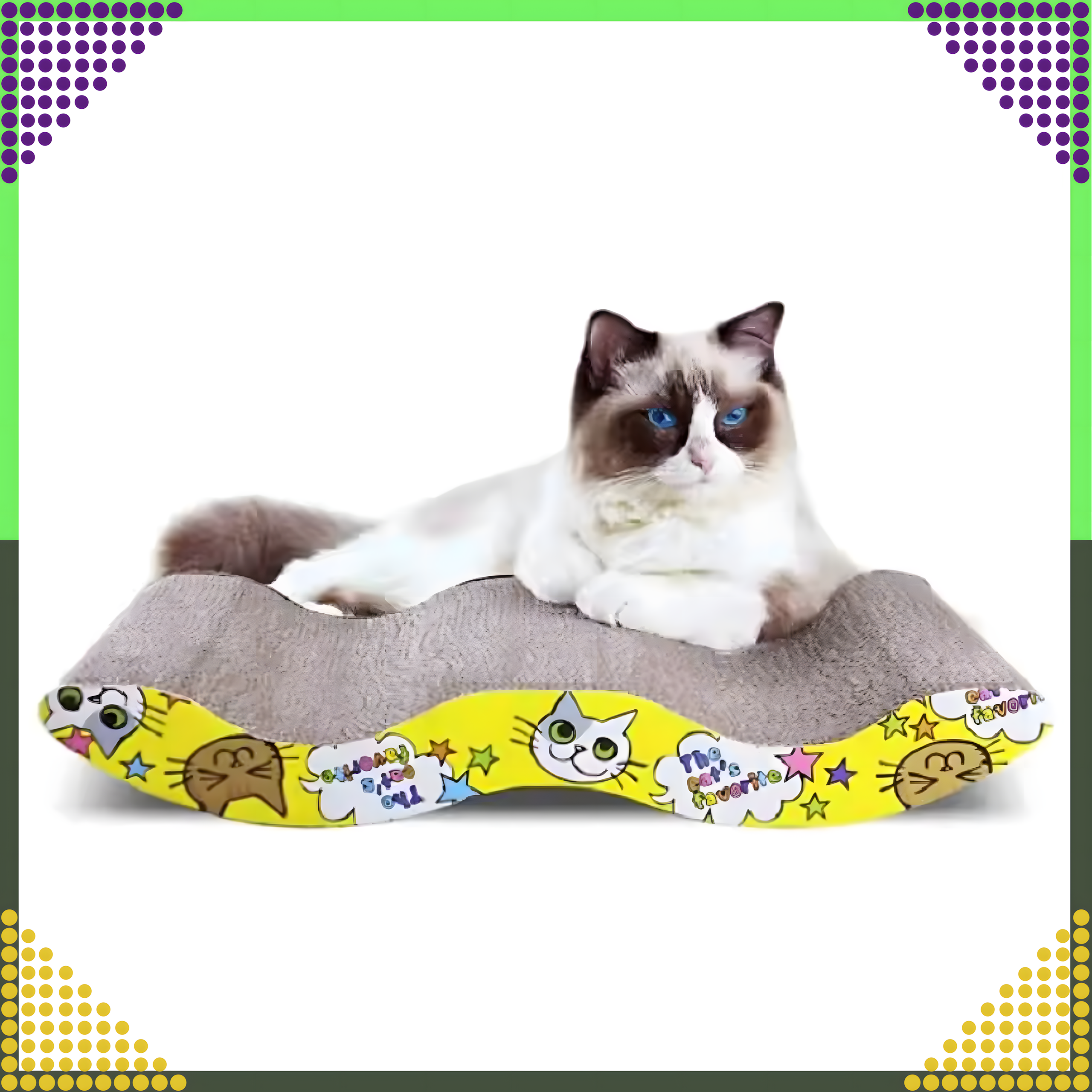 Kasside kraapimisalus pappist voodi lamamistool laine öko kraapimismatt suur