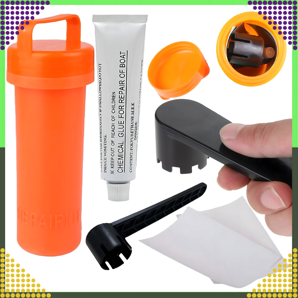 SUP-laua parandustarvikute komplekt kajaki kasti plaastrite liimimiseks, liim, mutrivõti