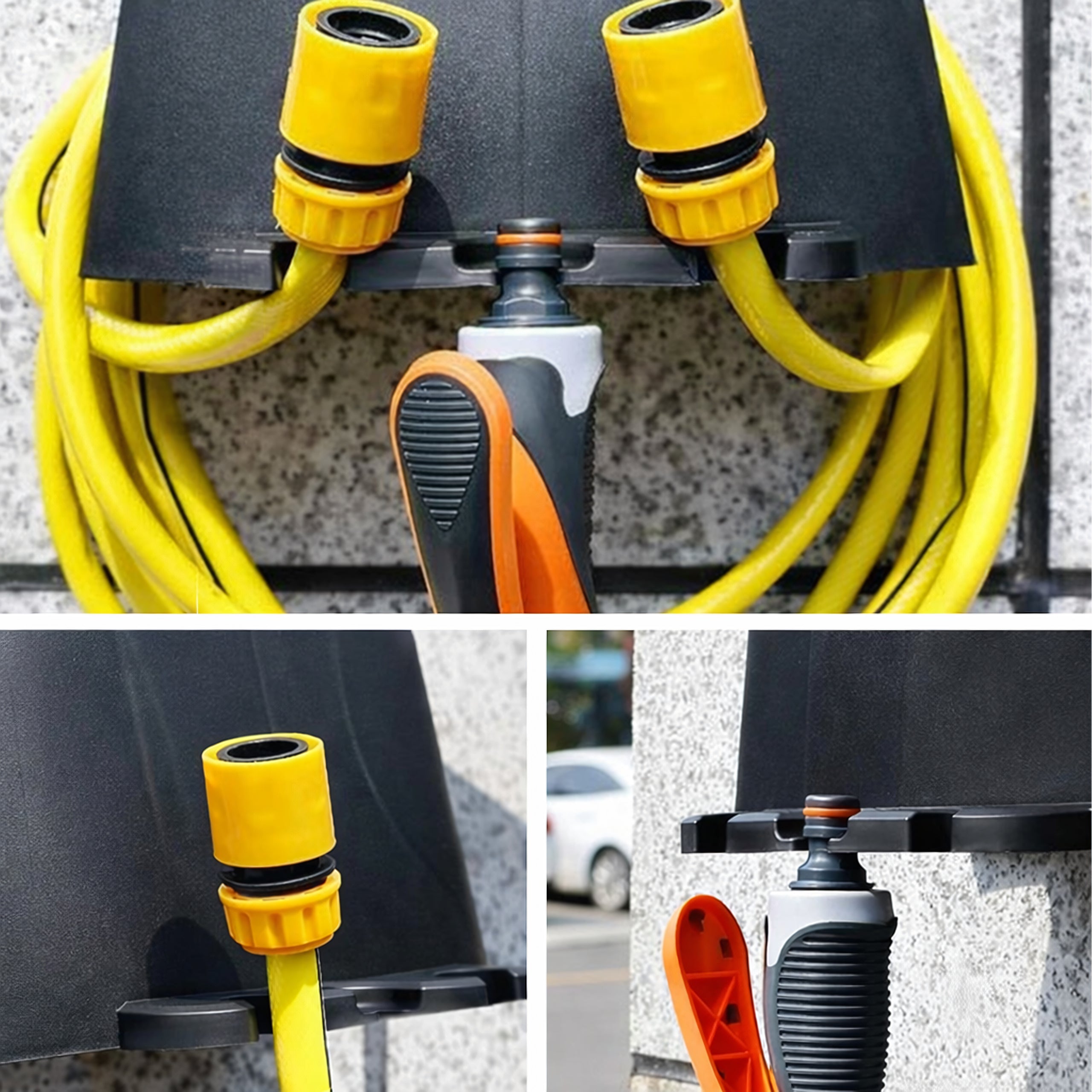 Garden Hose Organizer Wall Mount Holder with Connectors 400 pcs