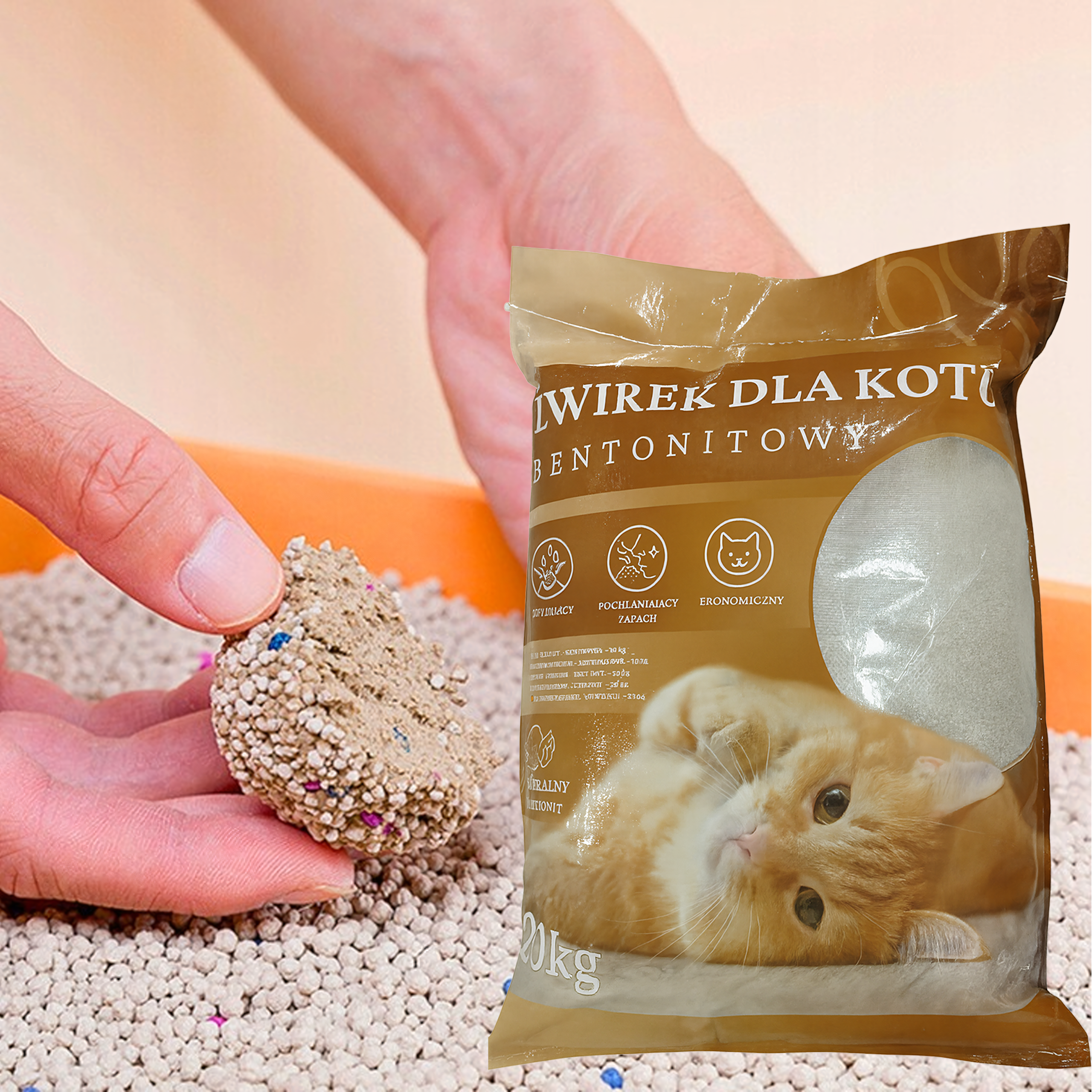 60x Naturaalne bentoniit kassiliiv 20 kg Paakuv, tolmuvaba, üliimav