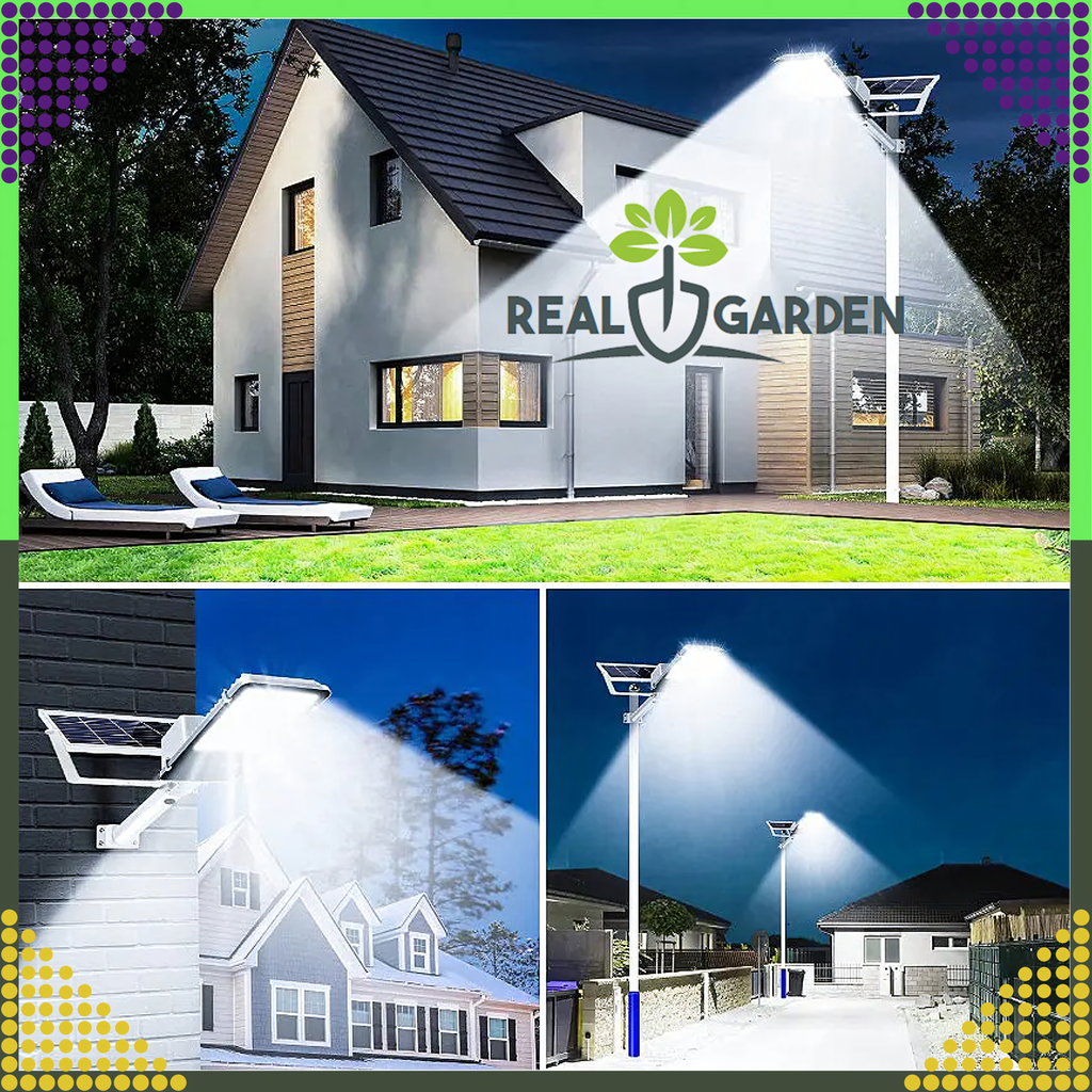 Garden Lantern Solar Pole Lamp Powerful 50W Street Panel 100 LEDs