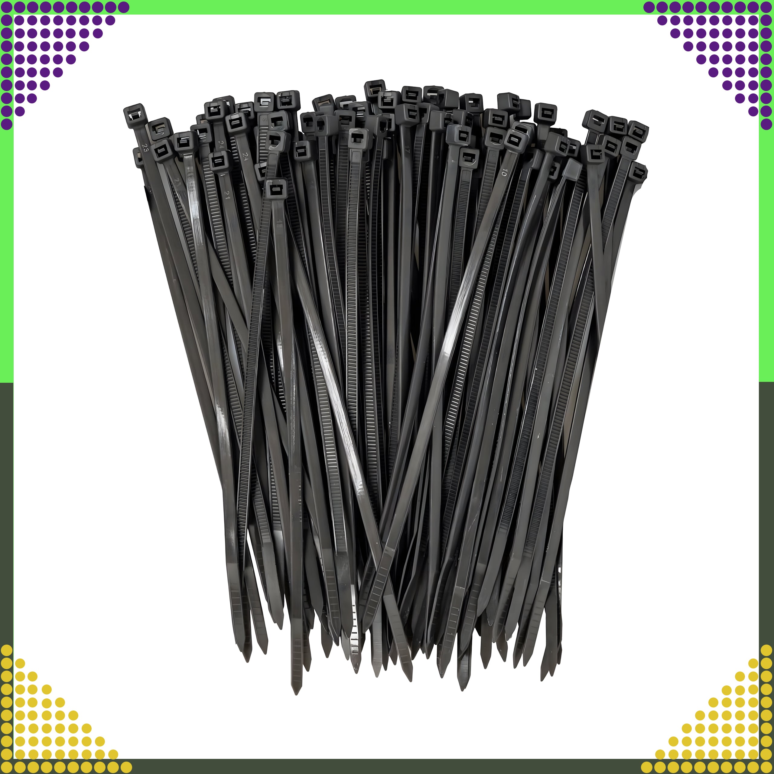 250x tugevad universaalsed Black kaablisidemed 3.6x200mm (F10)