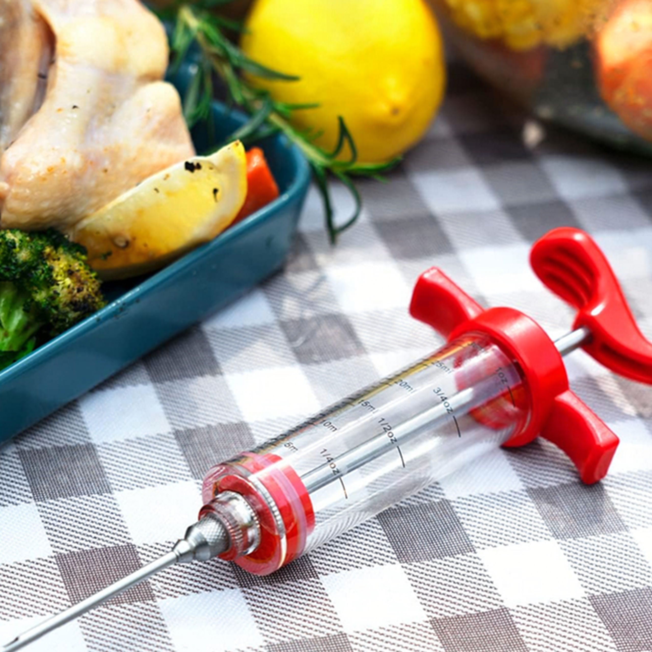Meat Injection Syringe 30ml with 3 Needles