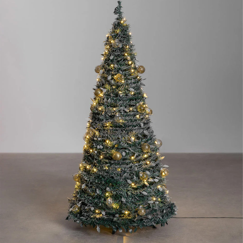 Jõulupuu, kaunistatud, dekoratiivne, valmis, kokkupandav, 210 cm, tuled, jõuluehted