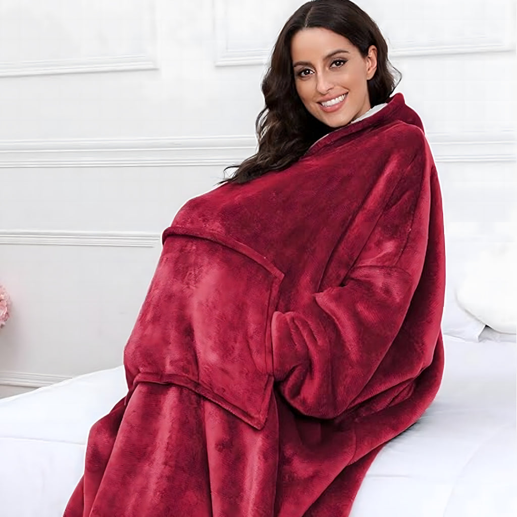 Suur pusa-pleed, ülisuur, paks pusa kapuutsiga, naiste ja meeste hommikumantel