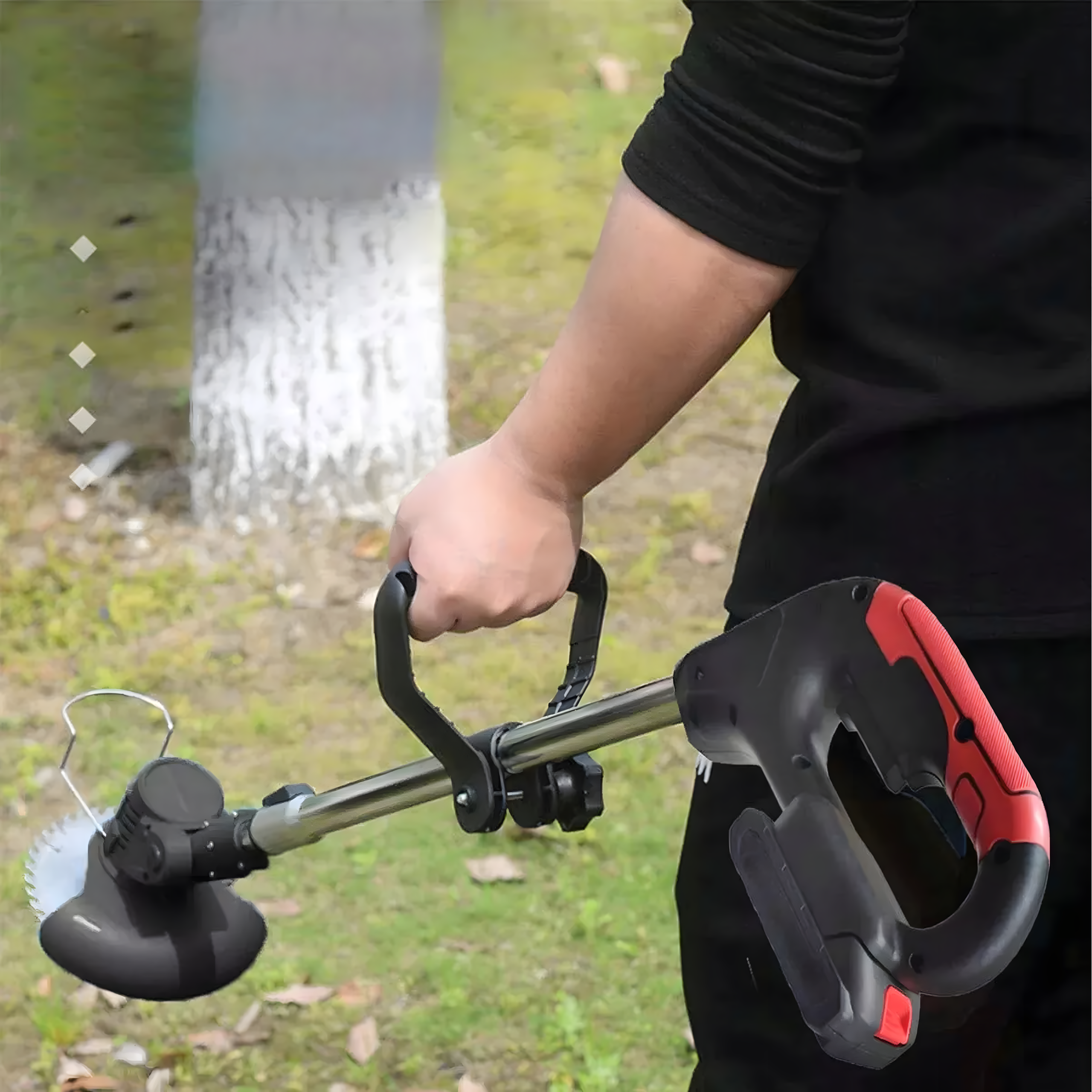 120x Juhtmevaba murutrimmeri ja võsalõikuri komplekt XXL ratastega