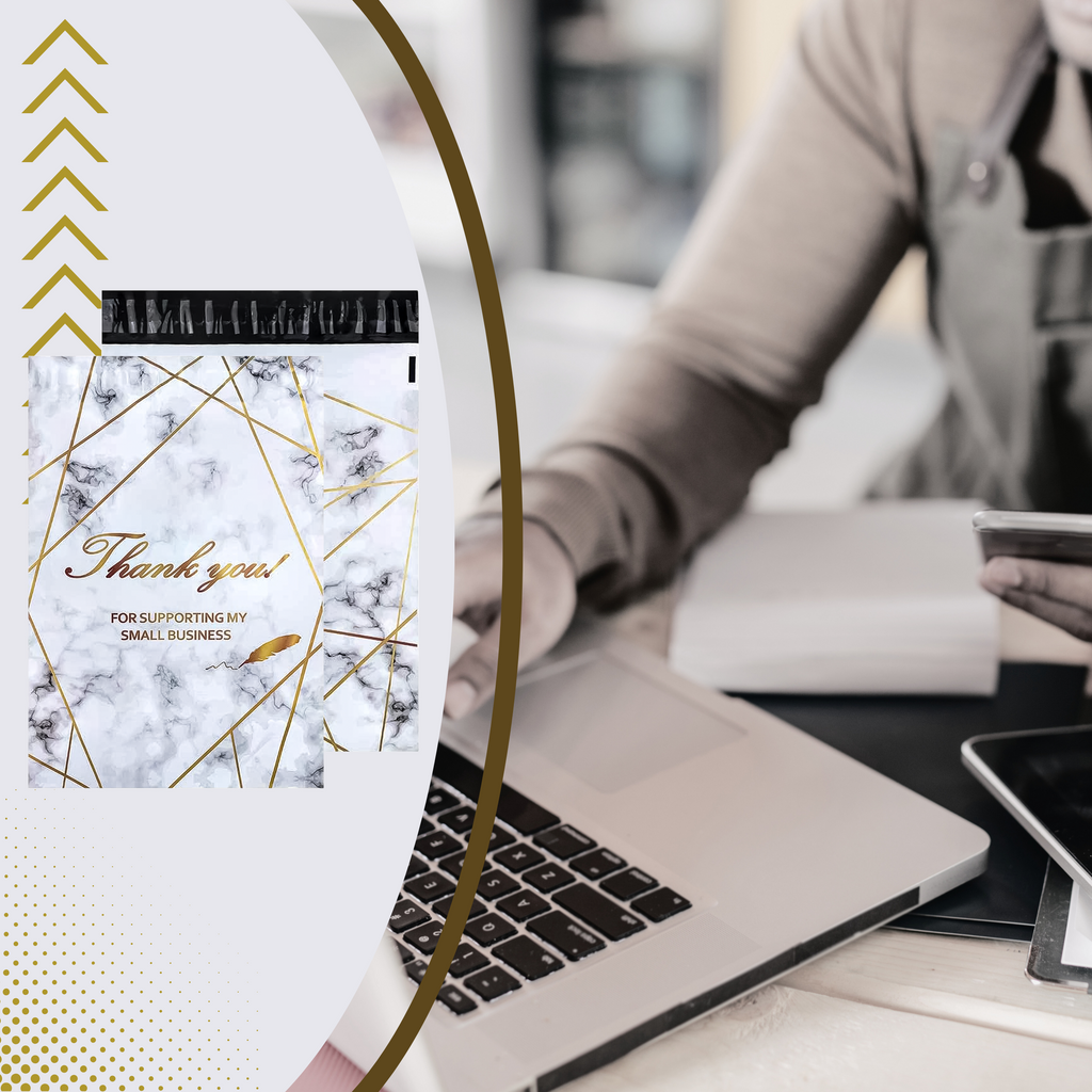 TUGEVAD KULLERIPAKID 380x520 KULDNE MARMOR AITÄH 50 tk