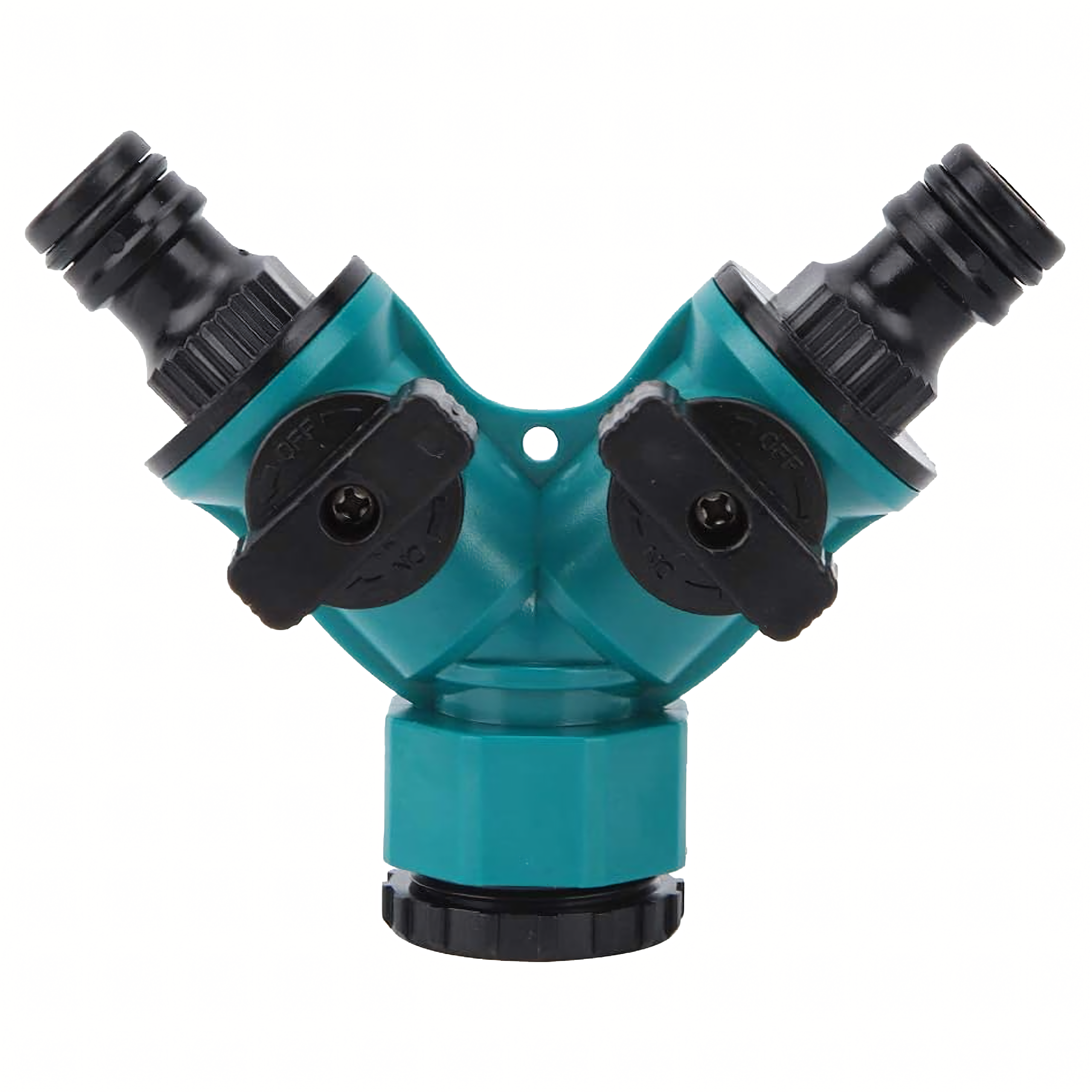 2-Way Garden Hose Tap Connector Reducer 1/2" to 3/4" with Valves