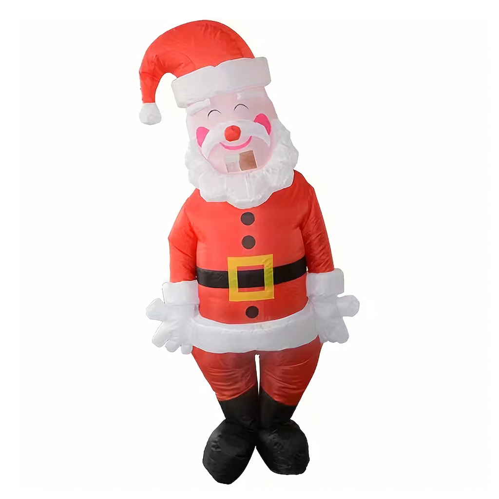 Täispuhutav jõuluvana kostüüm, karnevalikostüüm jõulupeoks, jõuluvana