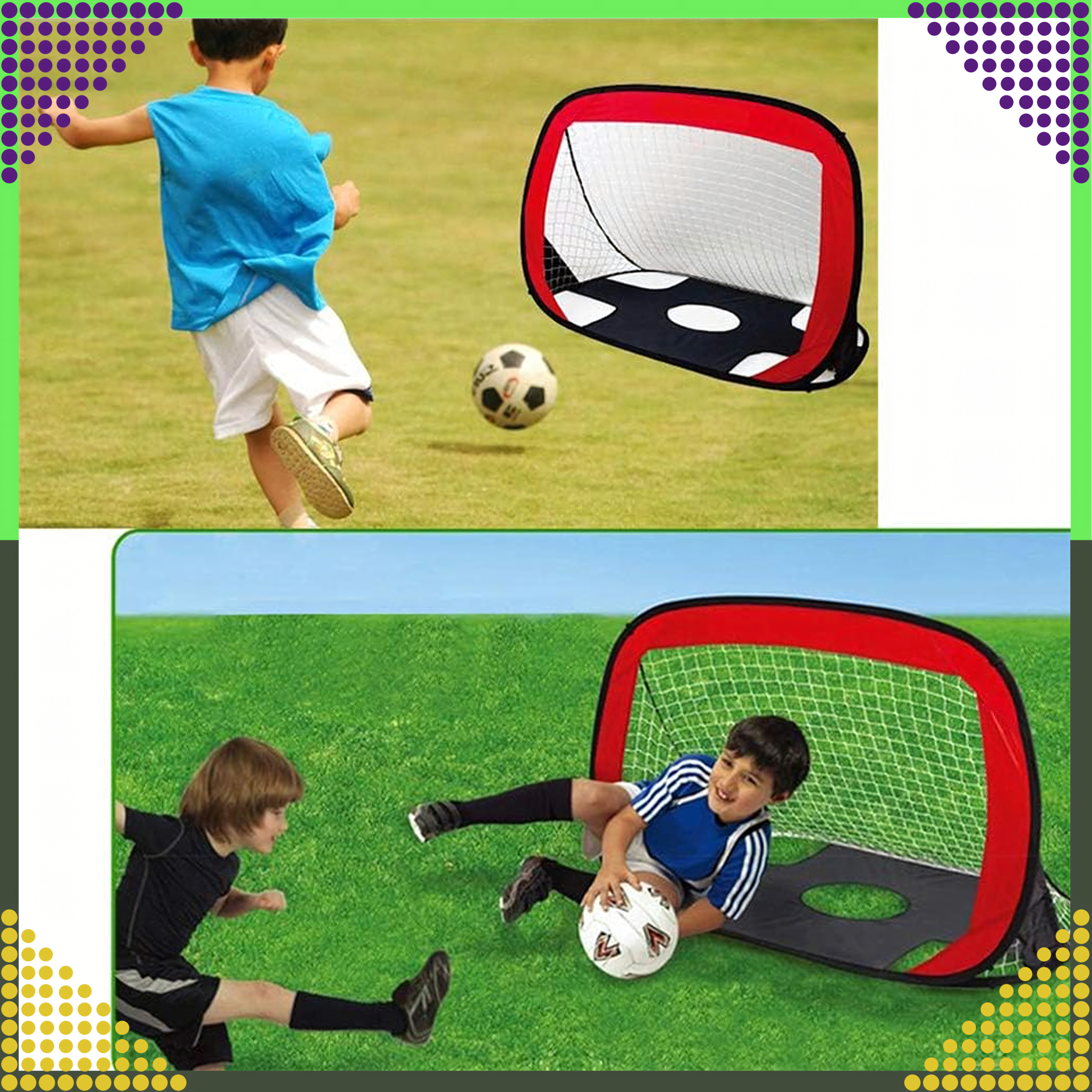 2in1 kokkupandav jalgpallitreeningu värav ja jalgpalli sihtmatt
