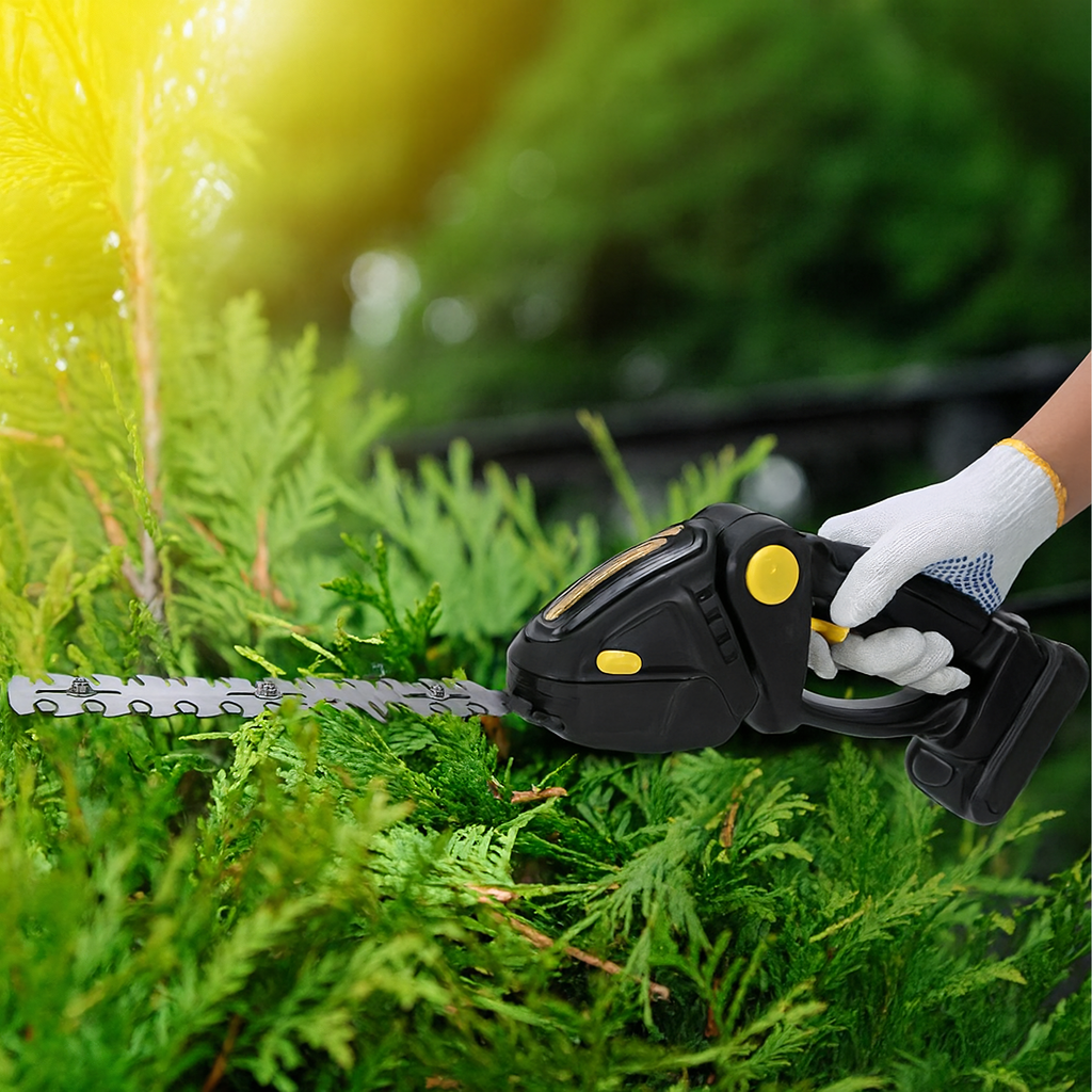 Juhtmeta elektrilised käärid hekkide, põõsaste ja okste pügamiseks