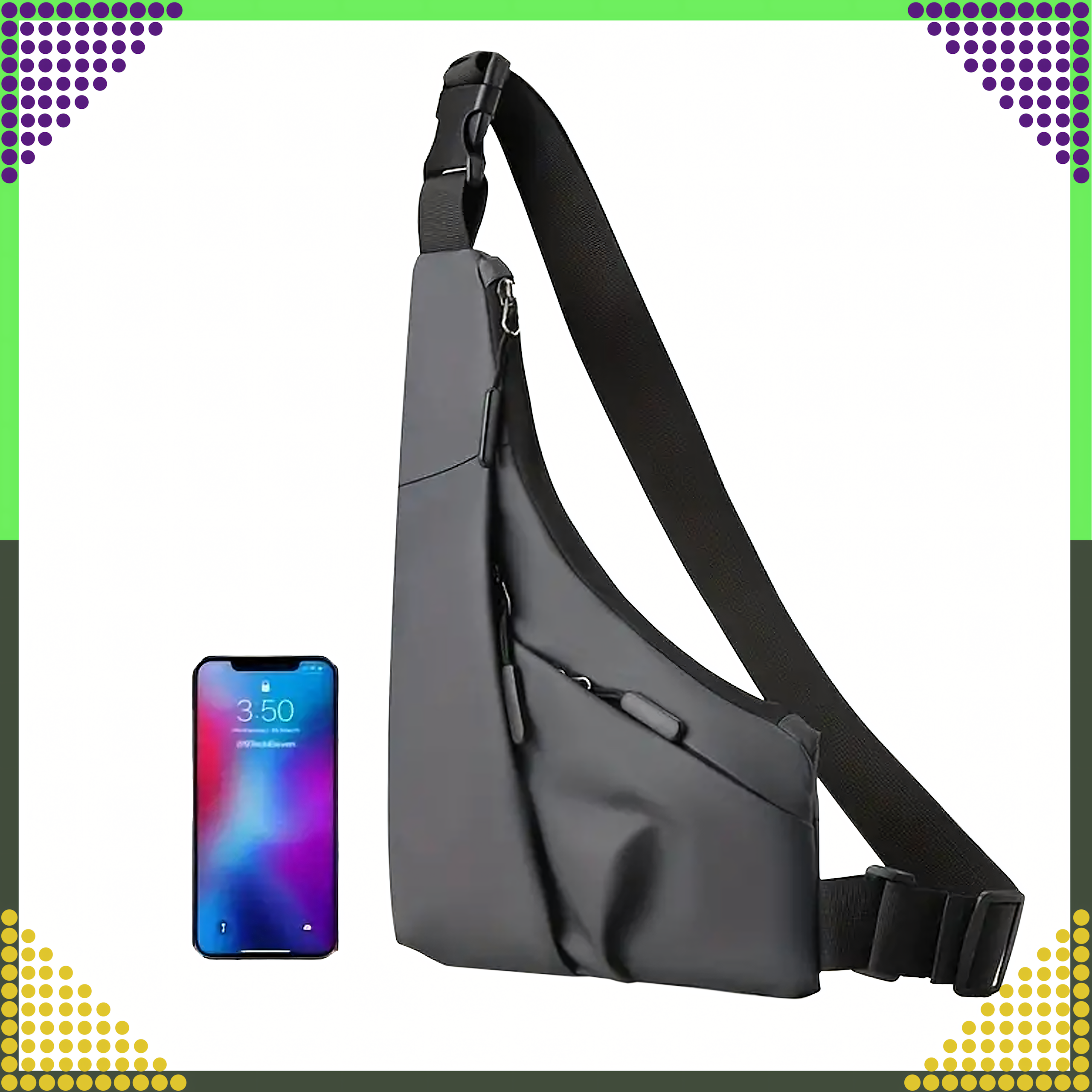 Waist Bag Backpack Shoulder Bag Urban Sporty Men's Women's Gray