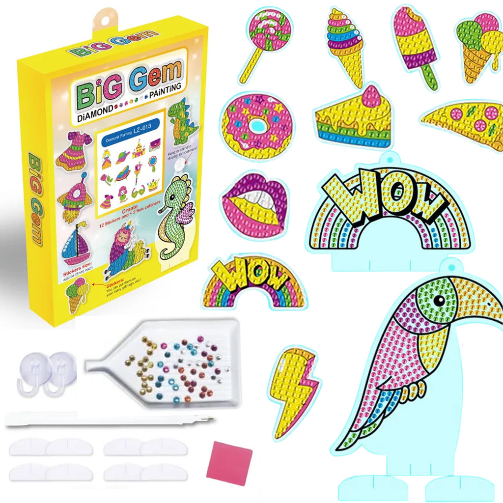 Teemanttikand, teemantkleebised, 5D mosaiikpulgad lastele, komplekt