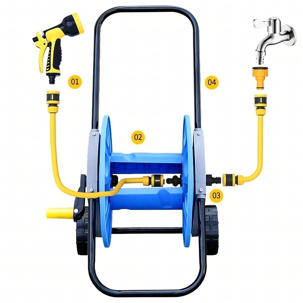 60x Lightweight Garden Hose Reel Cart Stand 60m