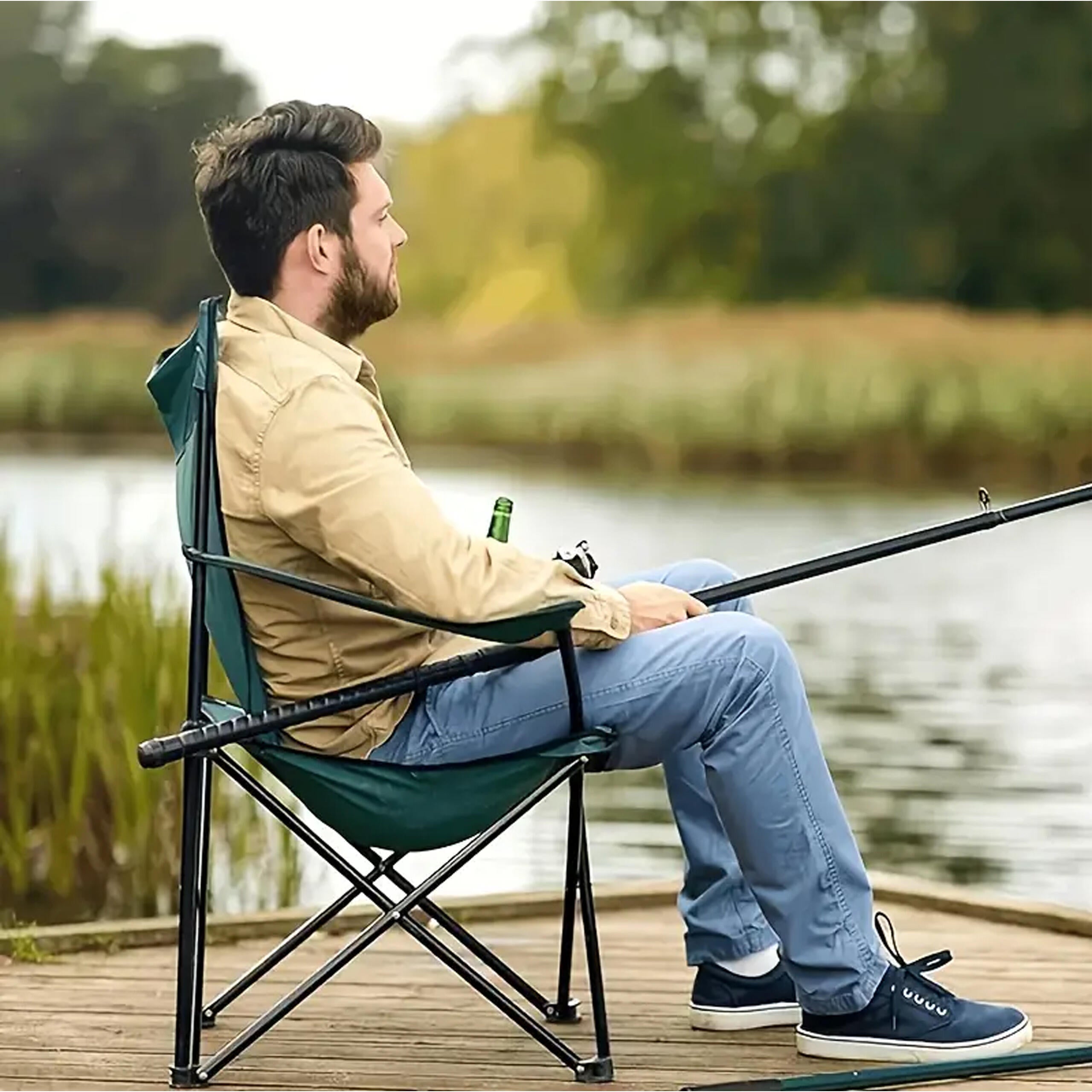 Folding Camping Chair with Carry Bag for Fishing and Beach