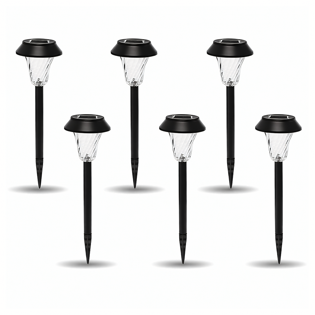 Set of 6 Waterproof Solar Garden Spike Lights 41cm 6 pcs