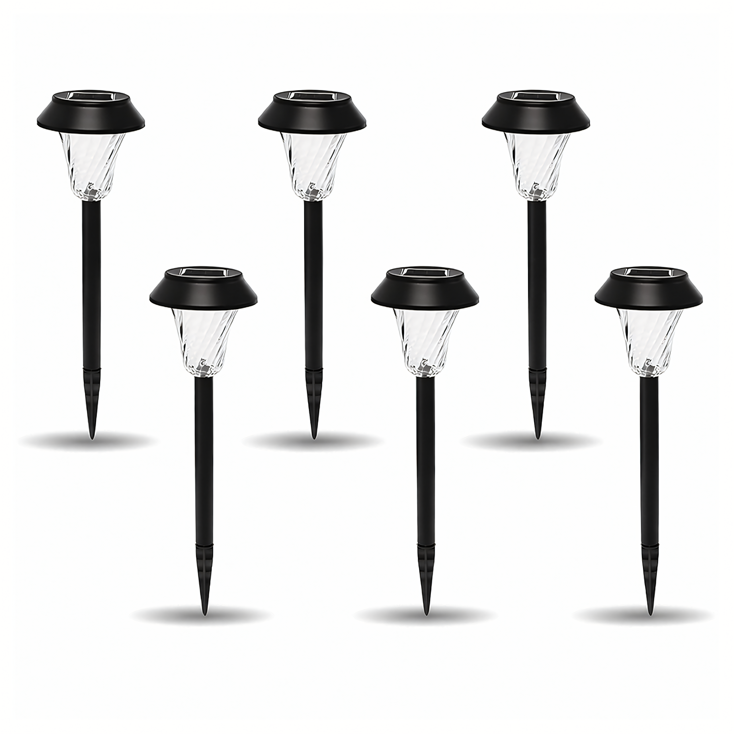 Set of 6 Waterproof Solar Garden Spike Lights 41cm 6 pcs