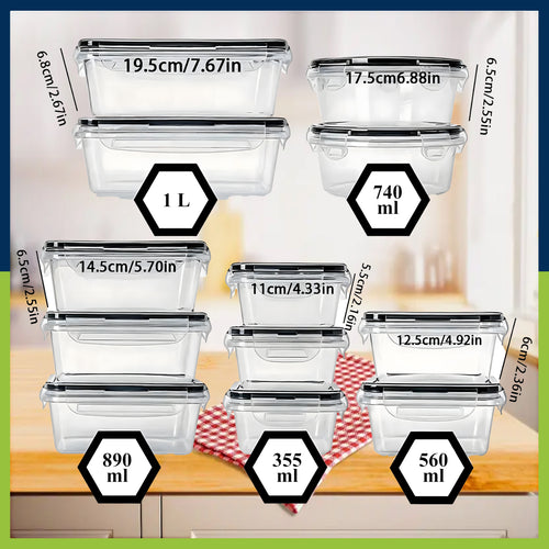 144 tk 12-osalisi plastist toidukonteinerite komplekte RC-K-805-14190