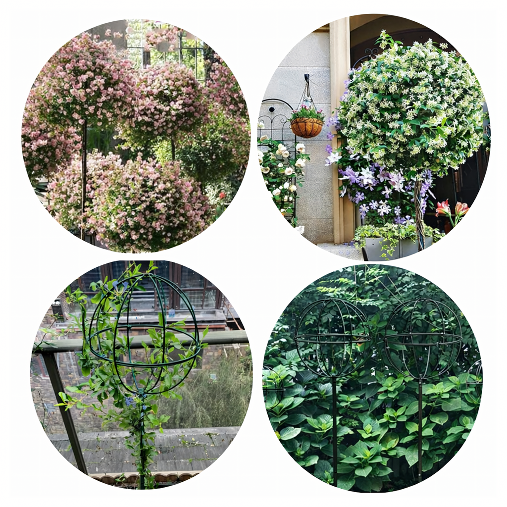 Metal Garden Pergola Support for Climbing Roses and Flowers 50x10cm Green