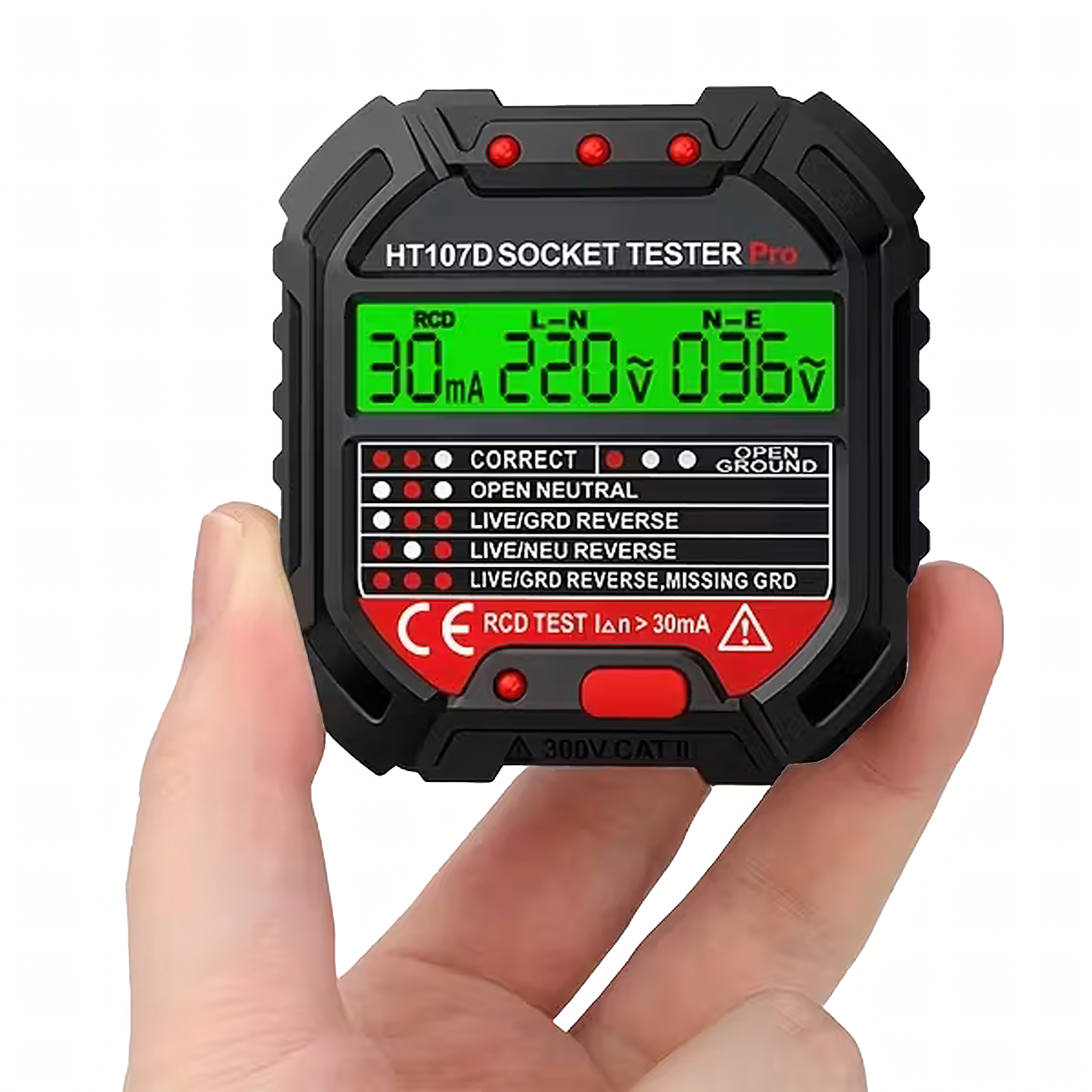 Pinge tester vooluvõrgu pistikupesadele, elektripistikupesadele, LCD RCD kontaktid