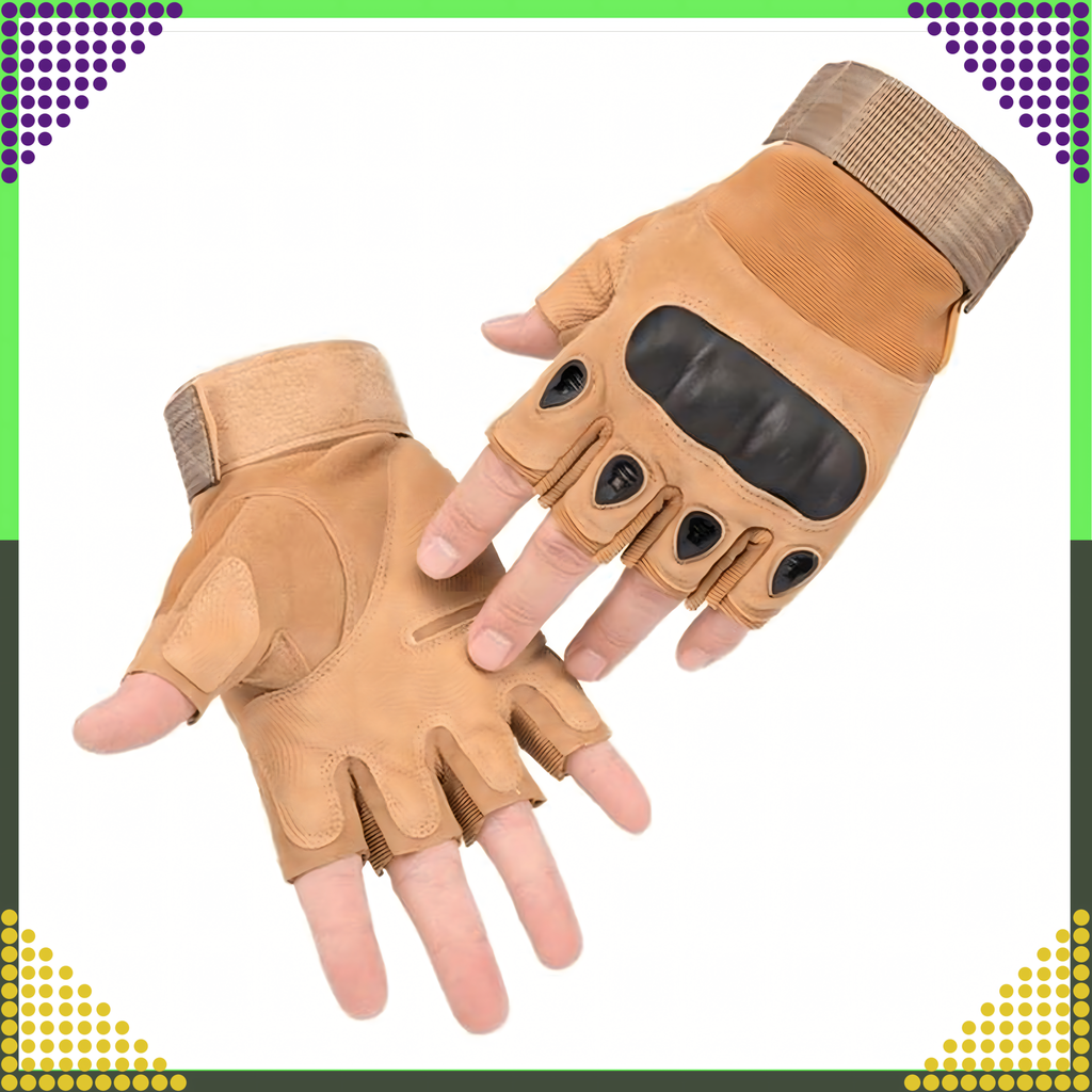 Survival Tactical Combat Gloves for Motorcycle Fingerless Military Work Gloves L