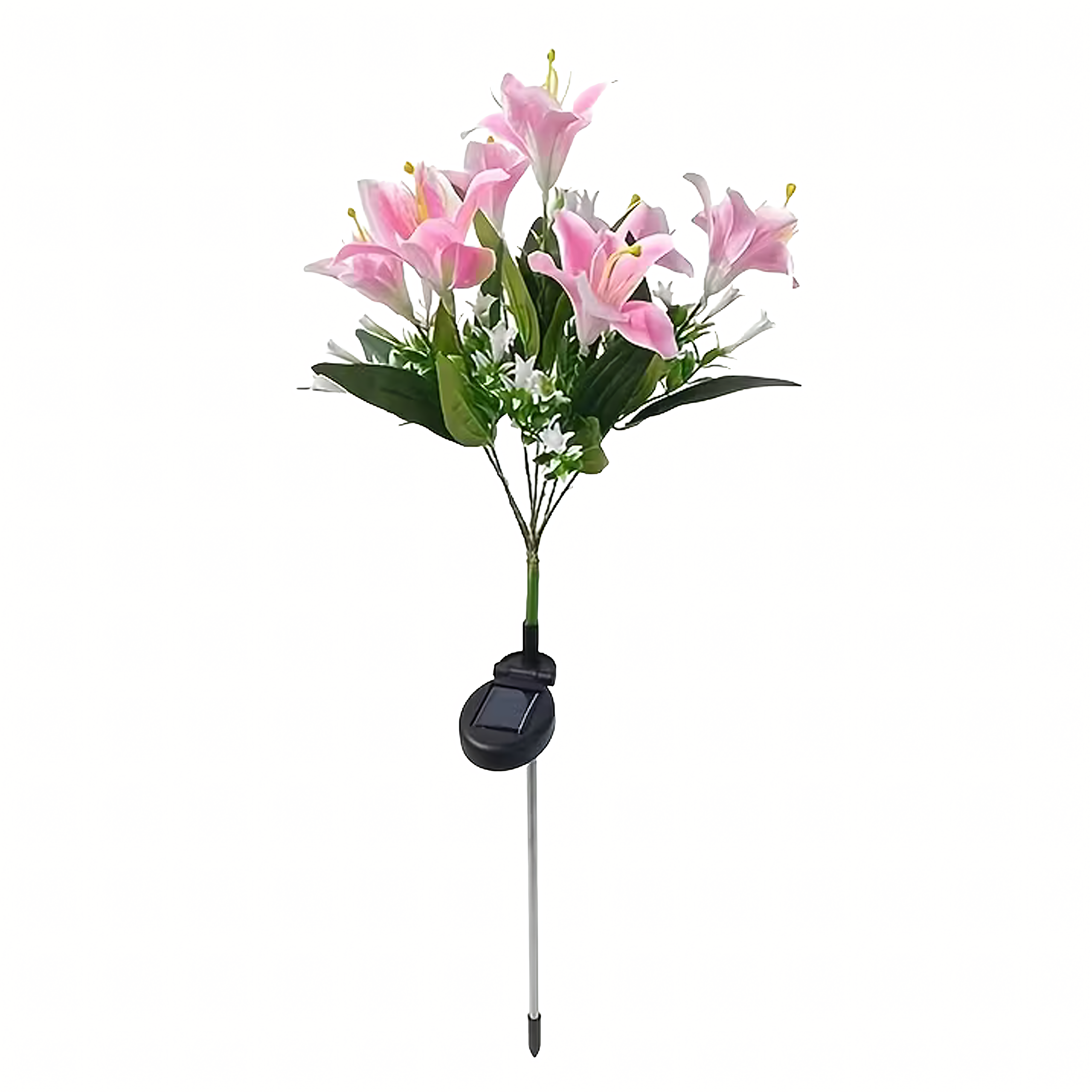 Päikesepatareiga aia piiklamp liiliaõie kujuga LED