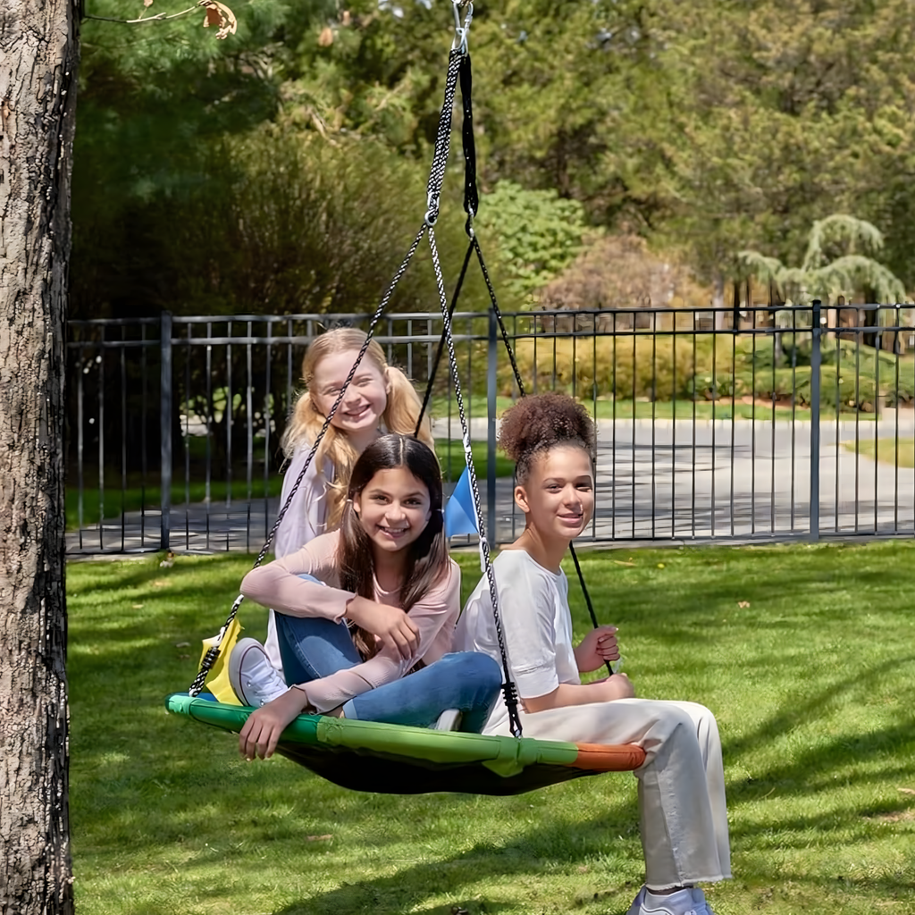Large Garden Swing 100 cm Bird's Nest for Children with Hammock Frame