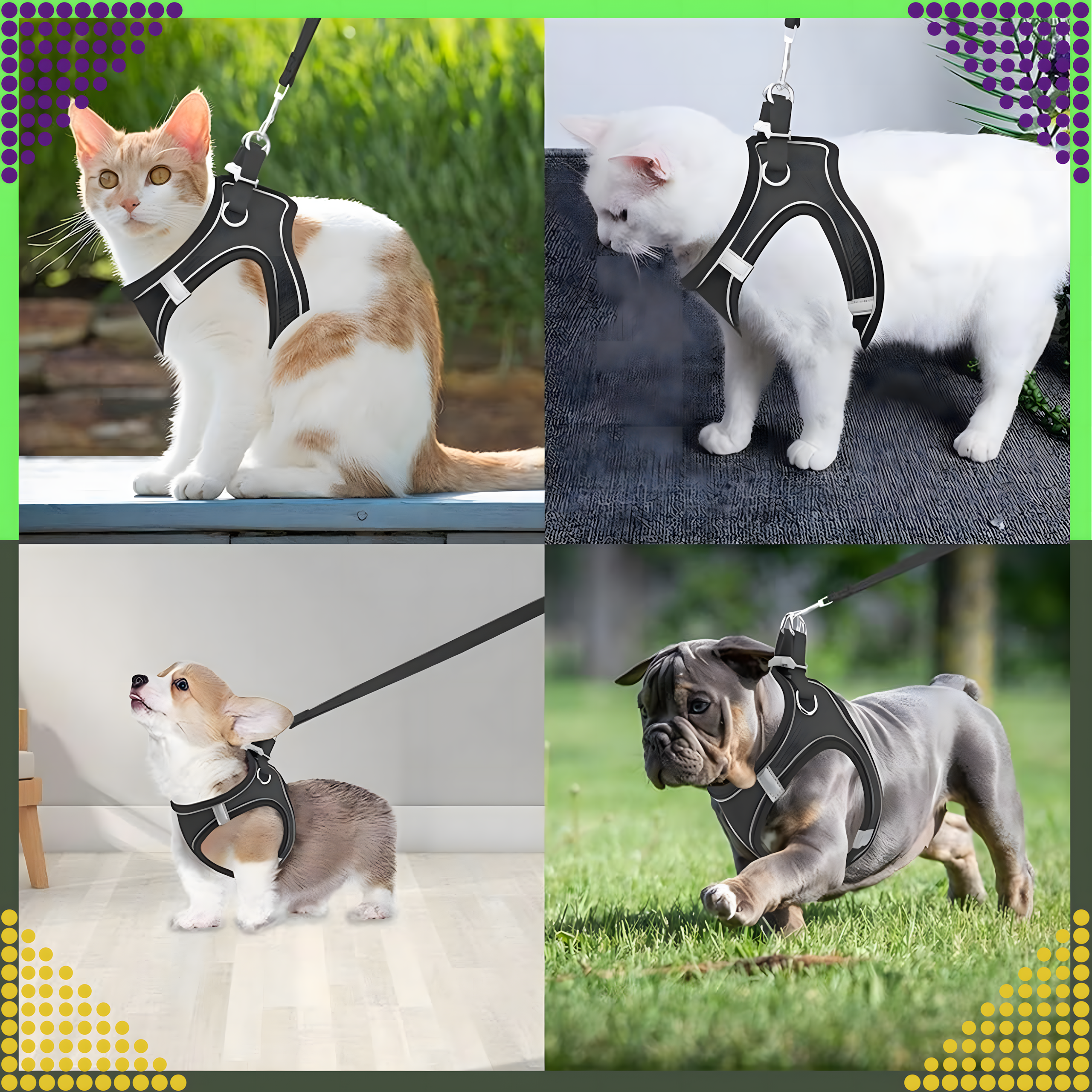 Tugevad, survevabad traksid, jalutusrihm väikestele koertele ja kassidele, vastupidav, suurus M