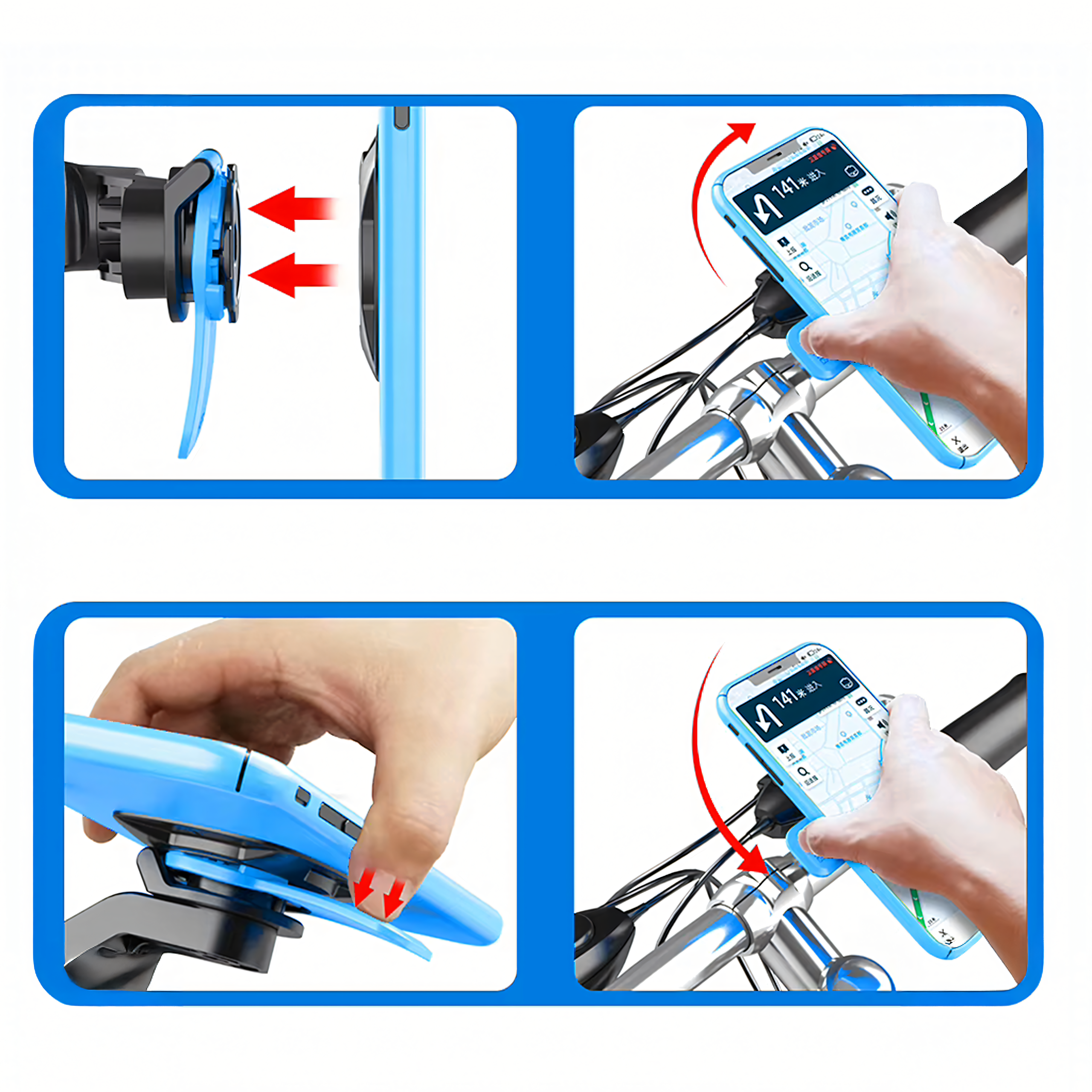 Vibratsioonisummutiga hoidik telefoni jaoks jalgratta, mootorratta ja tõukeratta navigatsioonile Mtb